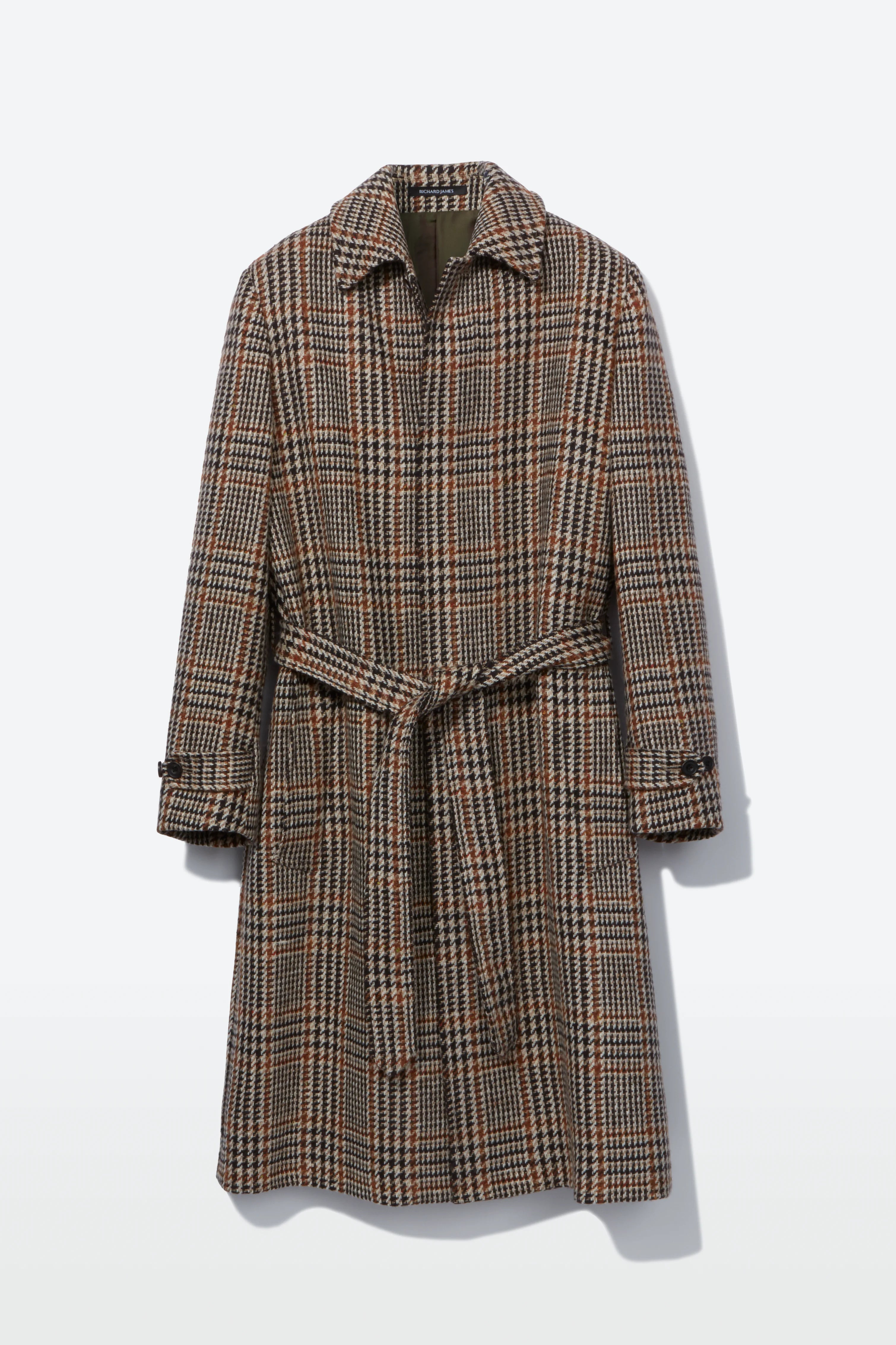 Belted Coat – Nut Brown Pure New Wool Check