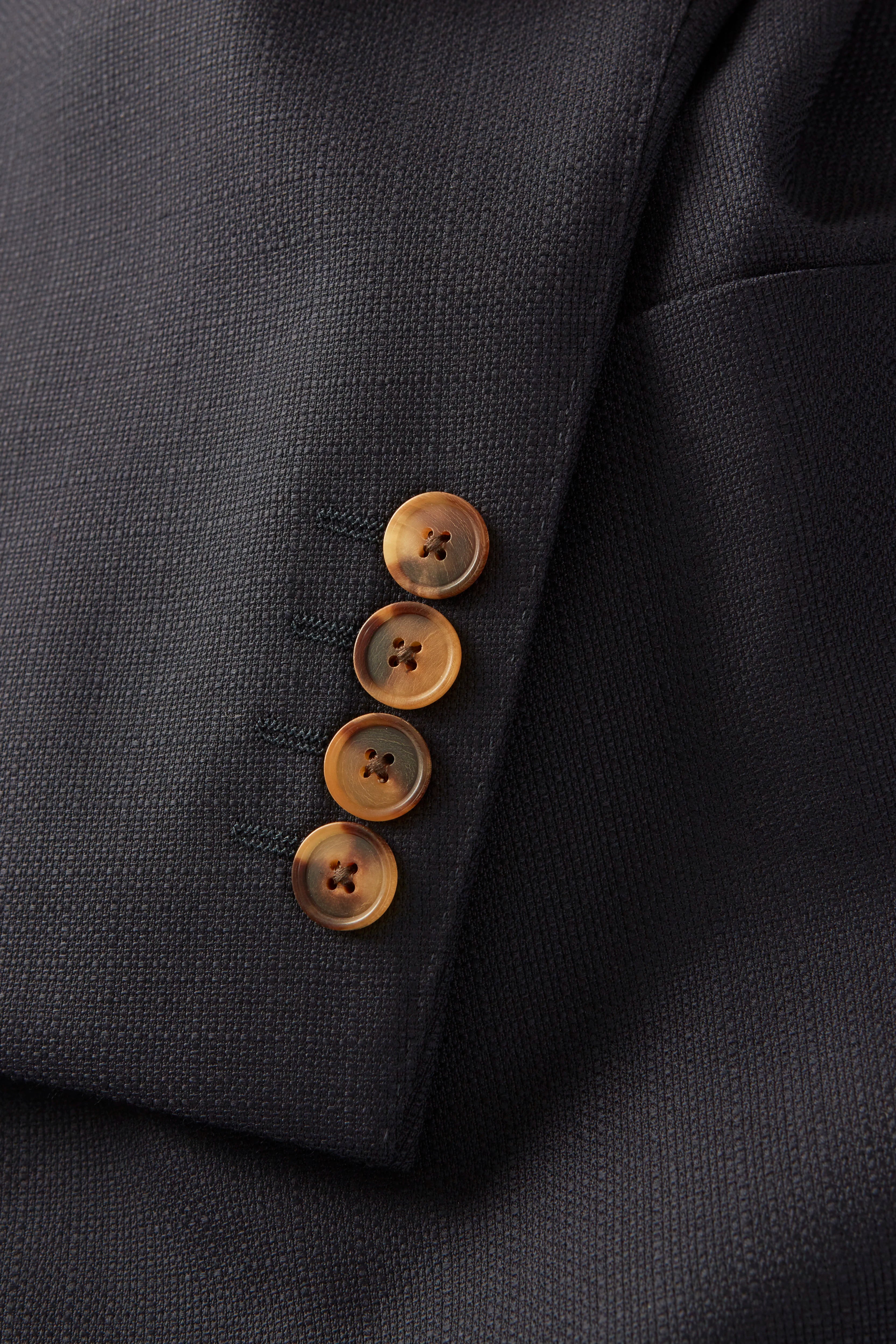 Hepworth Blazer – Navy Hopsack Wool