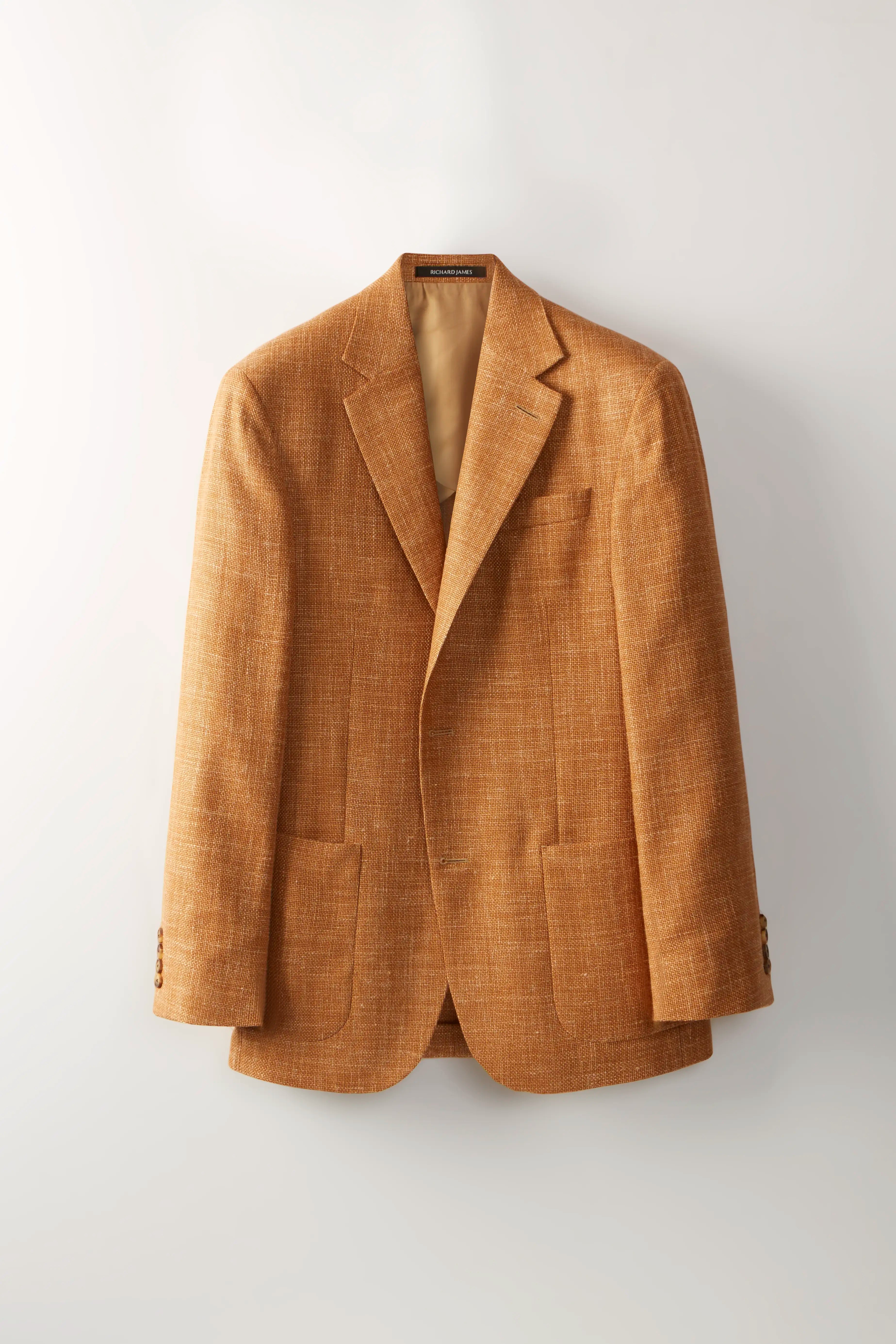 Chapman Blazer – Gold Wool, Silk & Linen Basketweave