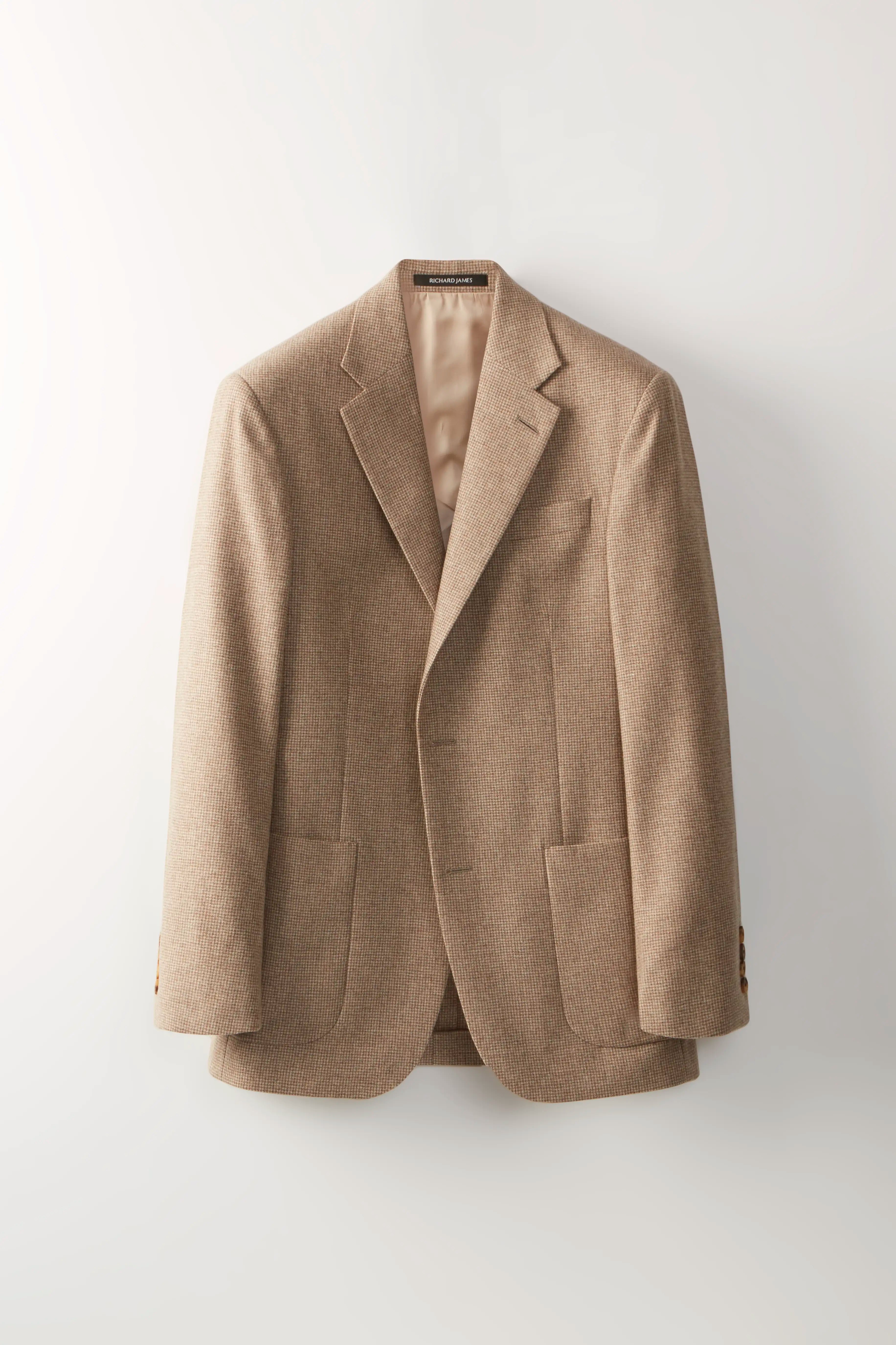Chapman Blazer – Tan Virgin Wool Puppytooth