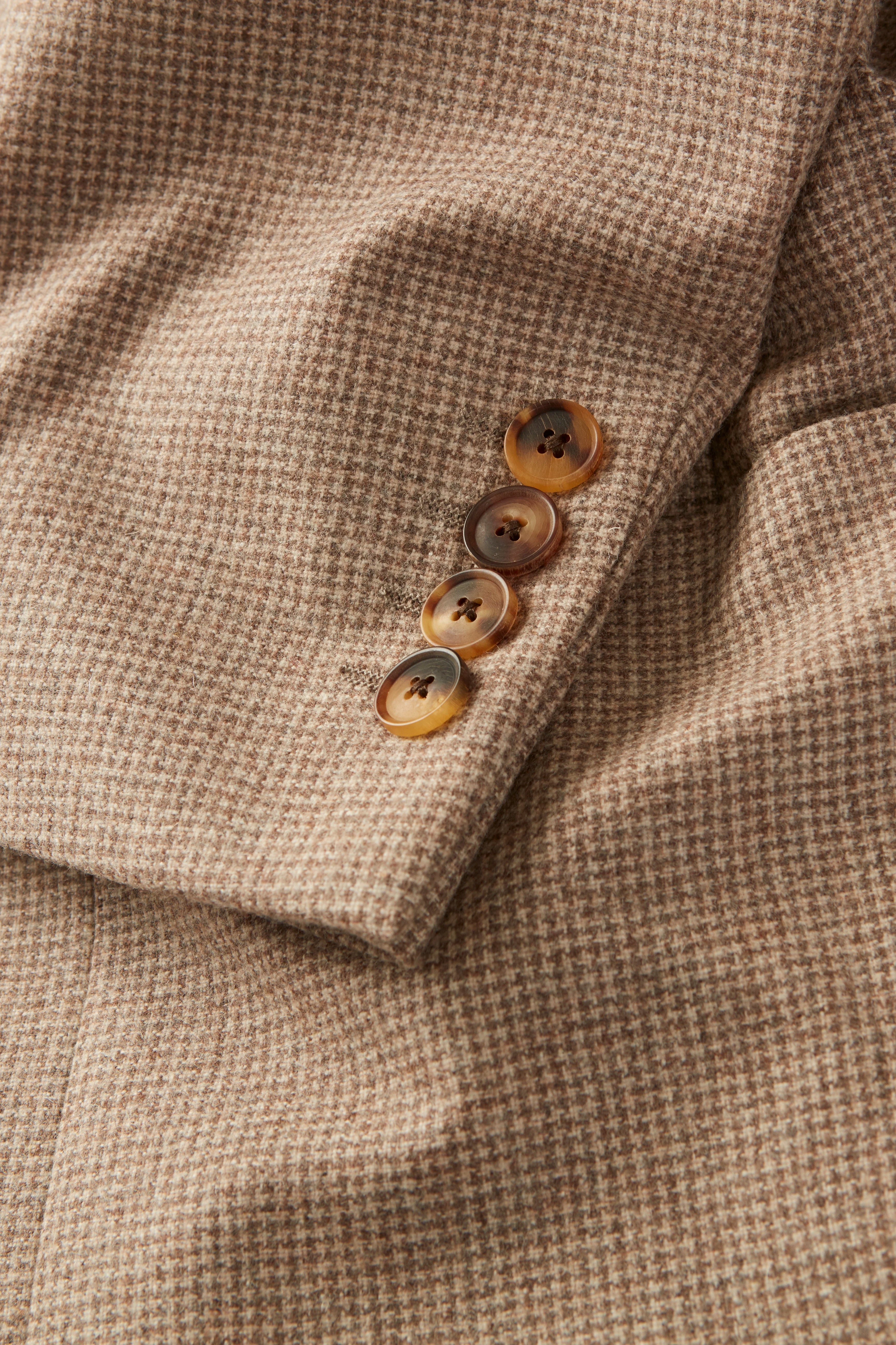 Chapman Blazer – Tan Virgin Wool Puppytooth