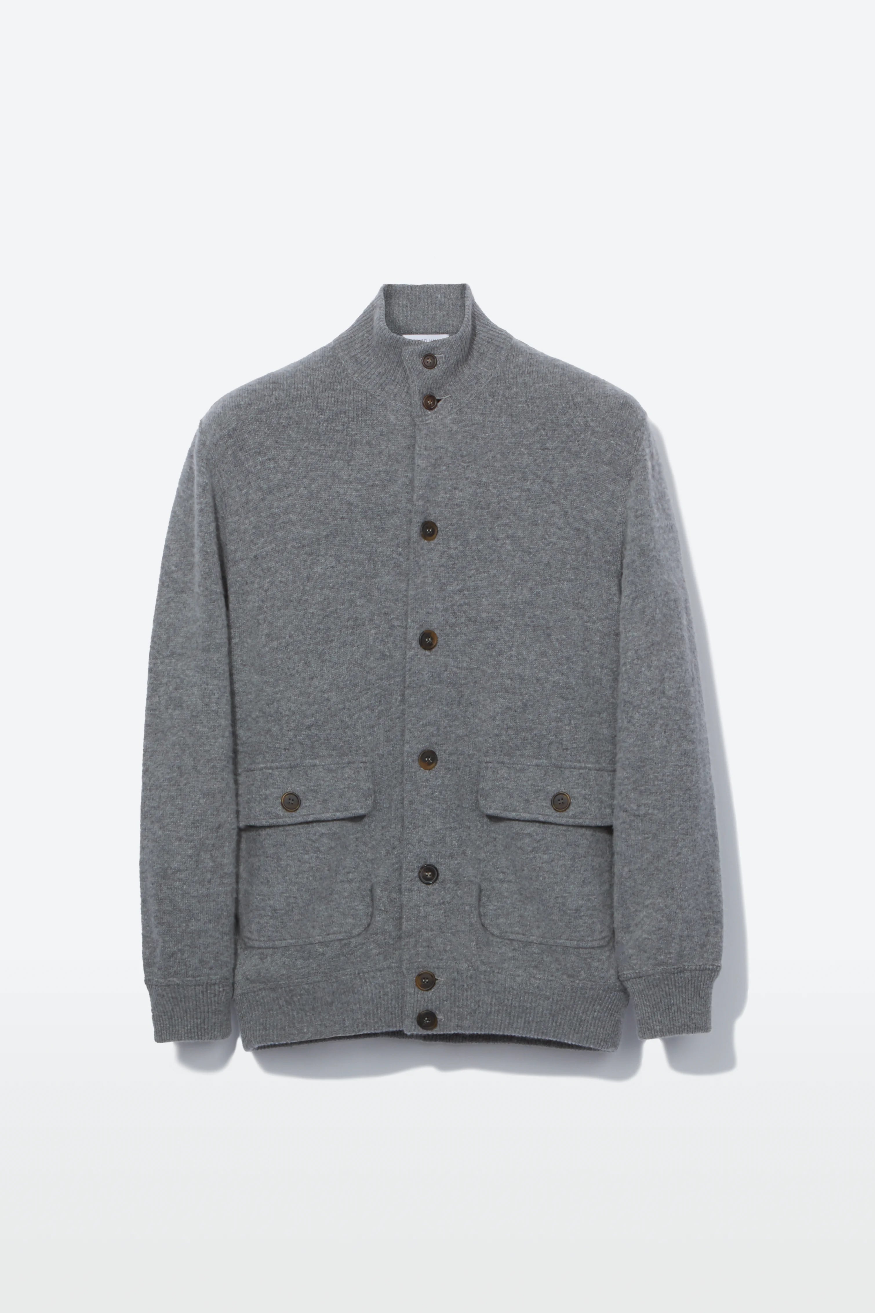 Knitted Bomber– Grey Melange Wool & Cashmere