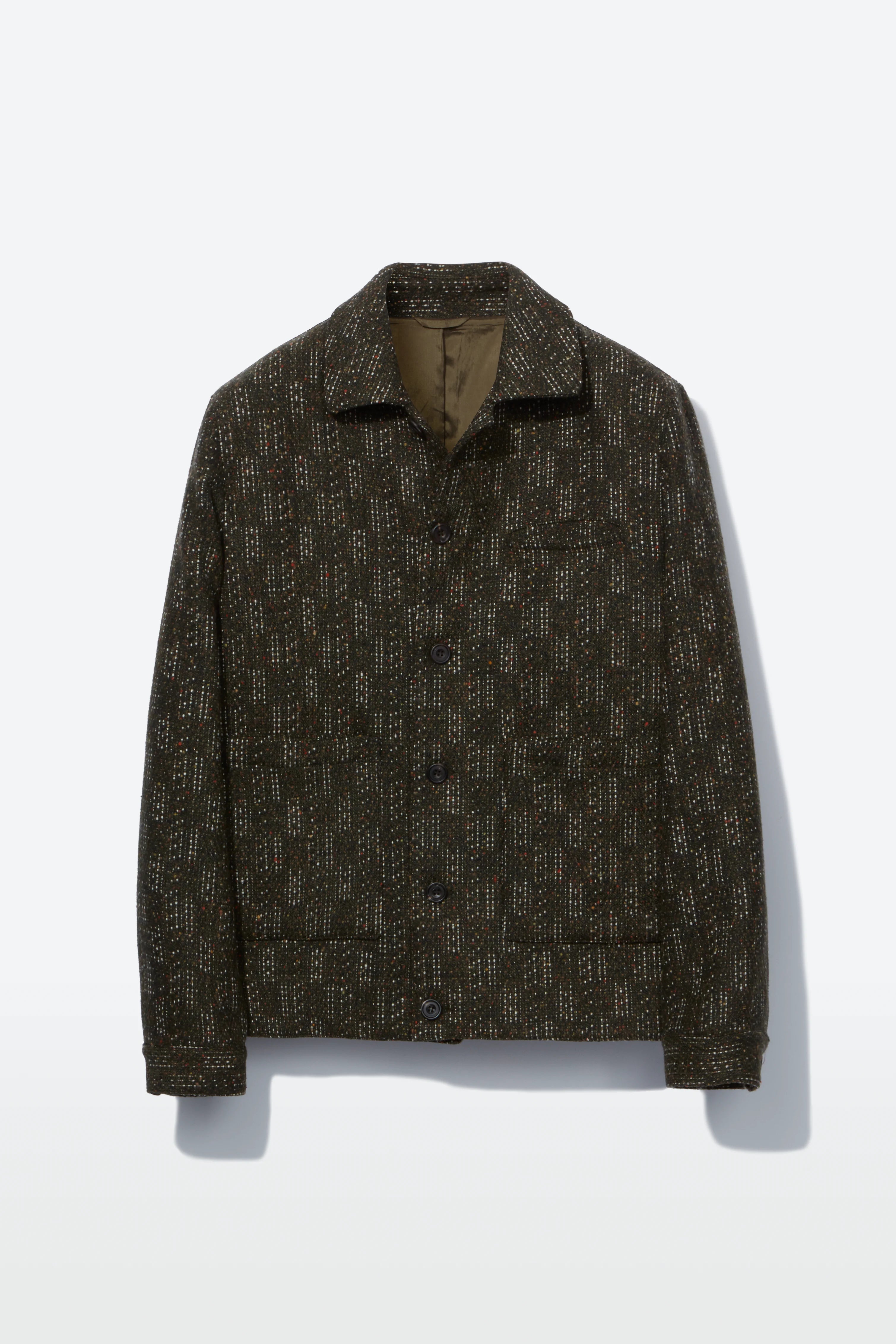 Chore Jacket – Olive Linear Check Wool Blend