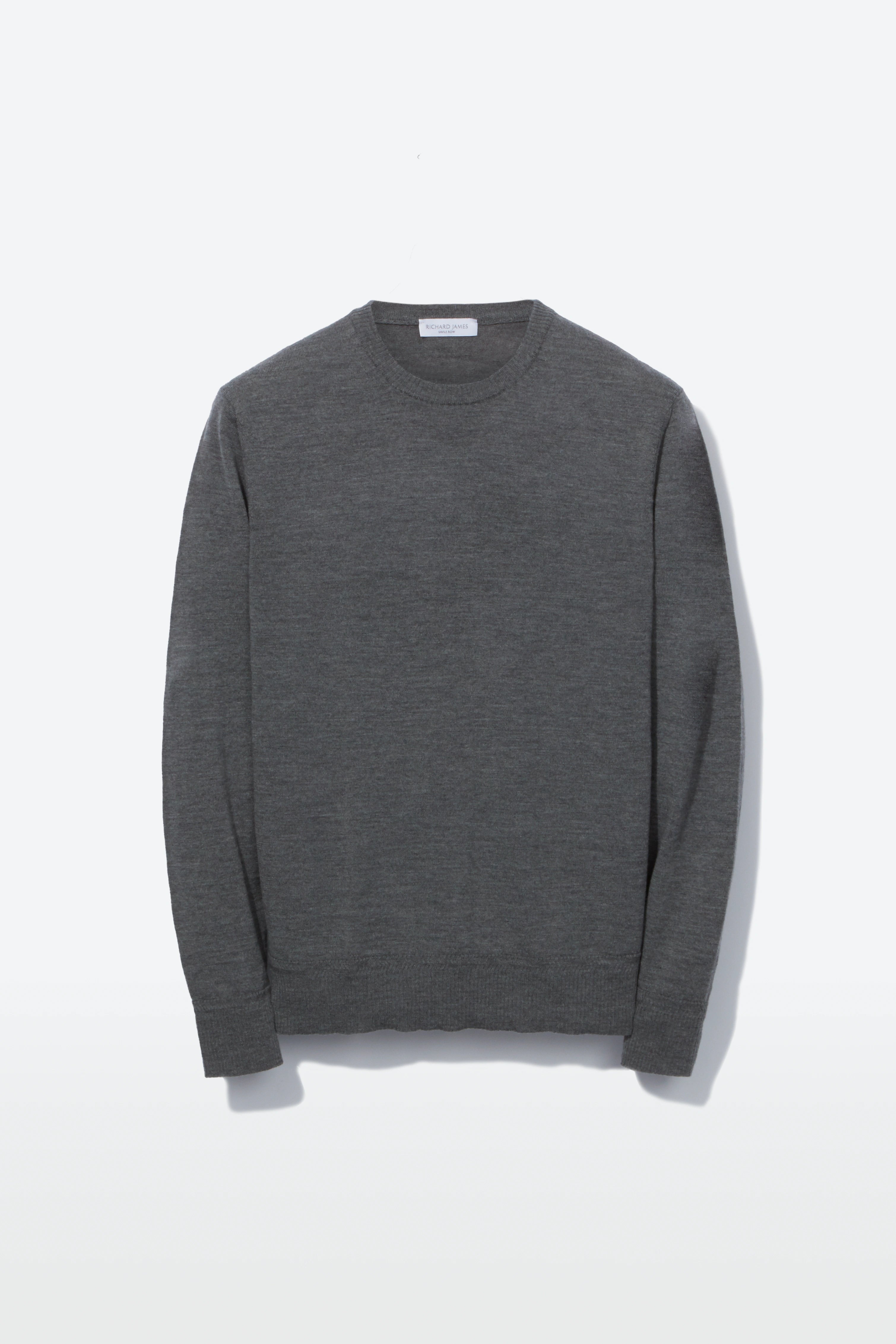 Crew Neck – Grey Melange Fine Gauge Merino