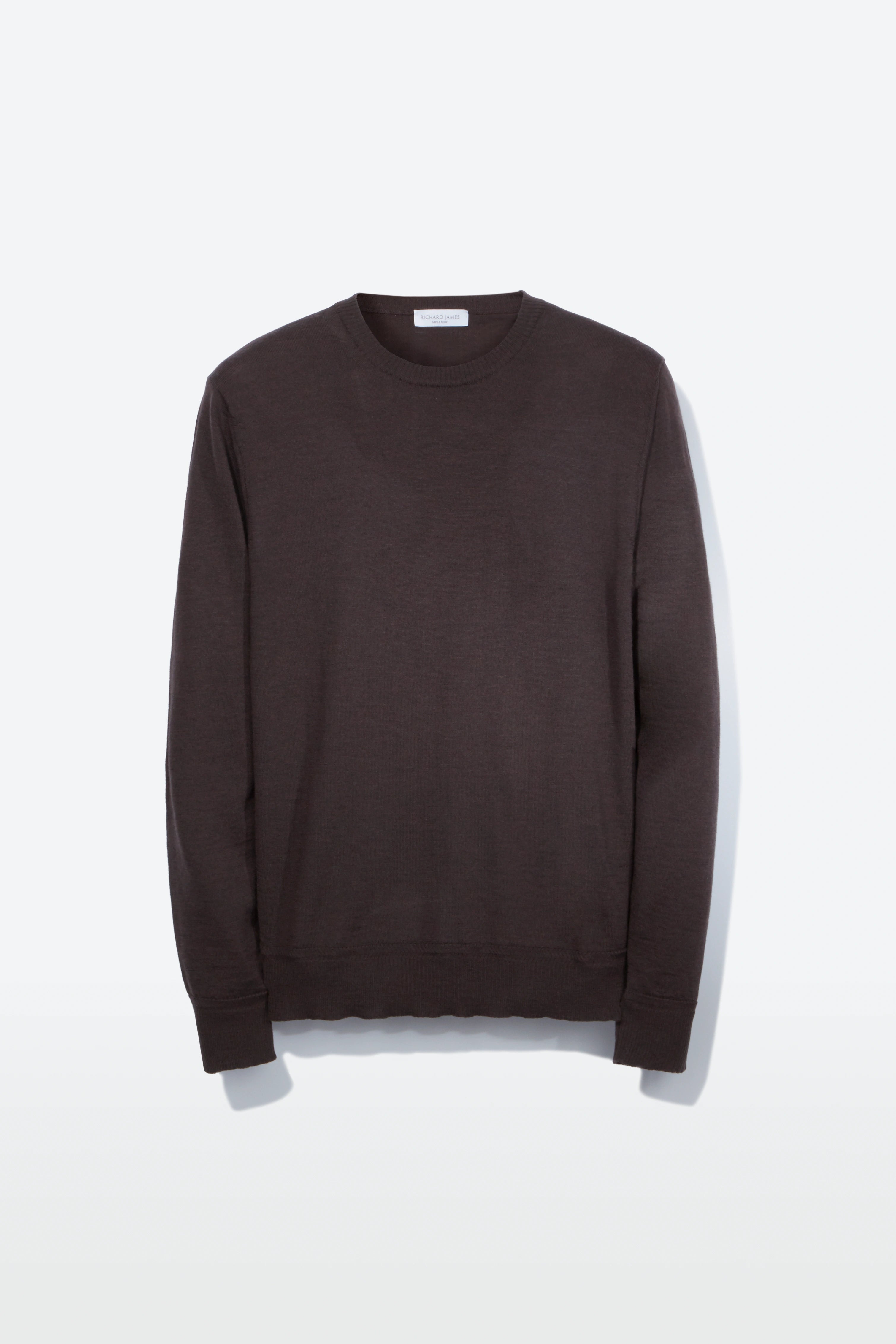 Crew Neck – Dark Coffee Fine Gauge Merino