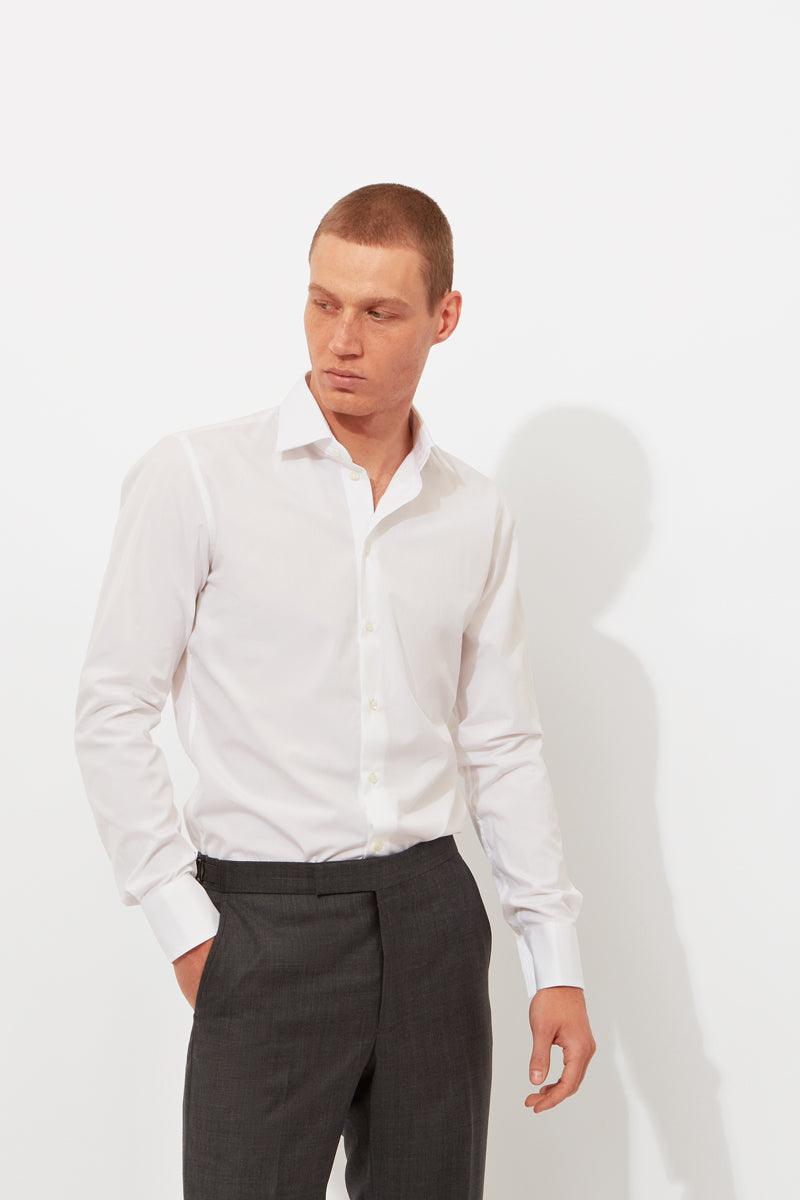 Xact Men's Plain Poplin Formal Shirt - Long Sleeve With French/Double Cuff & Cufflinks