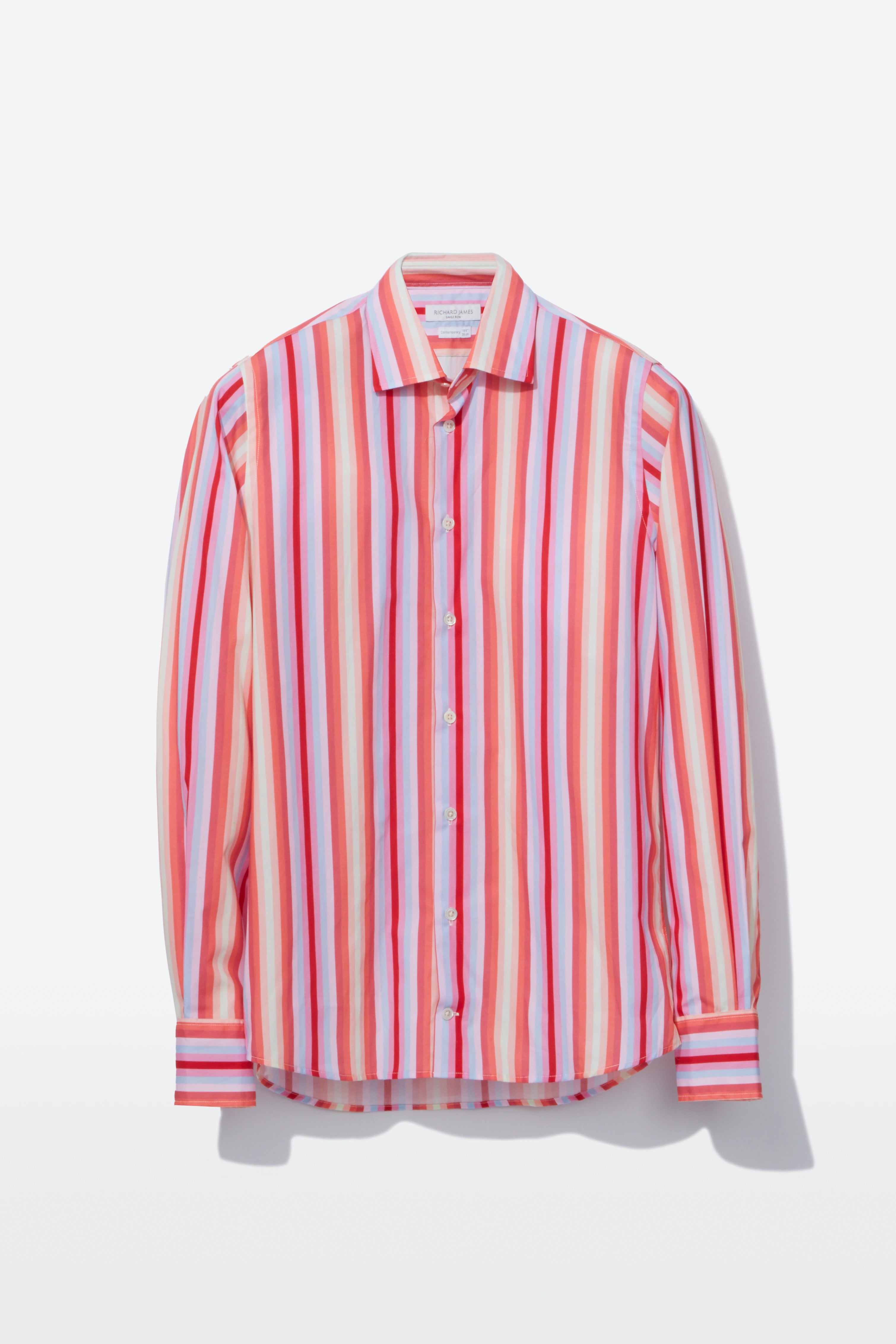 Contemporary Shirt – Red Multi-Stripe