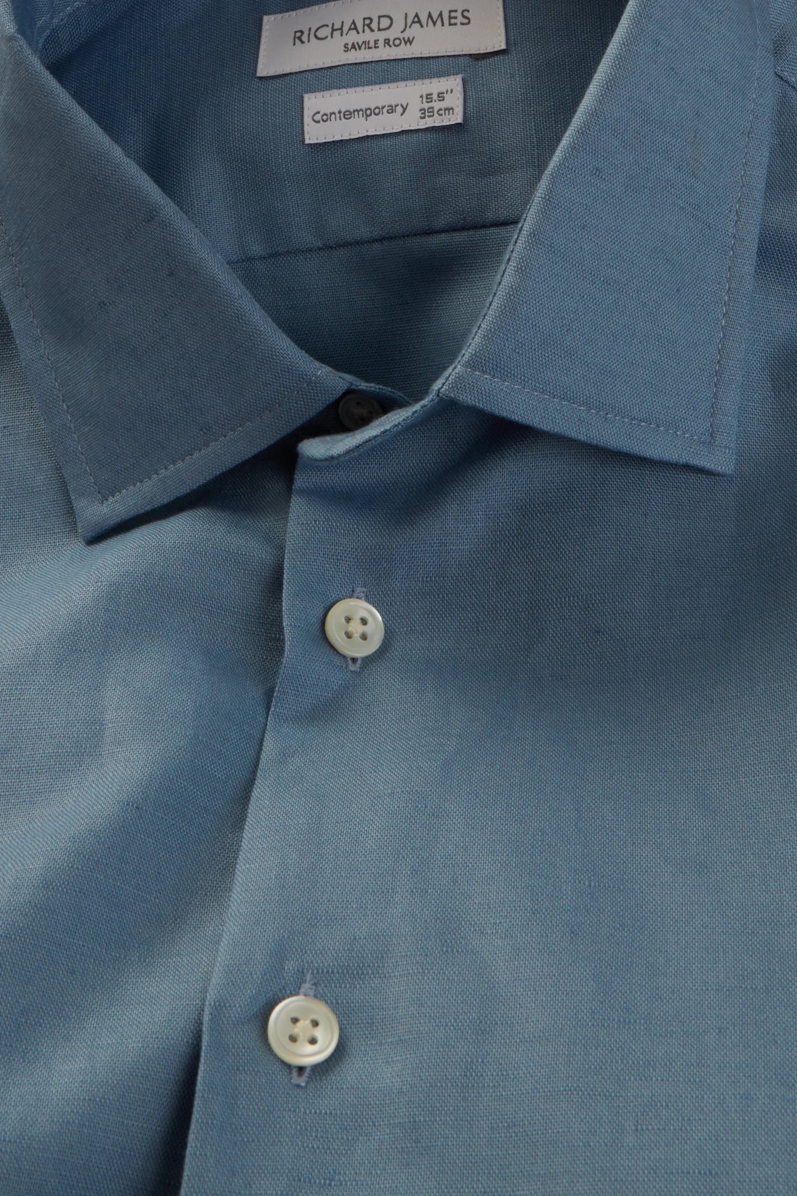 Button-Down Shirt – Denim Blue Cotton & Linen