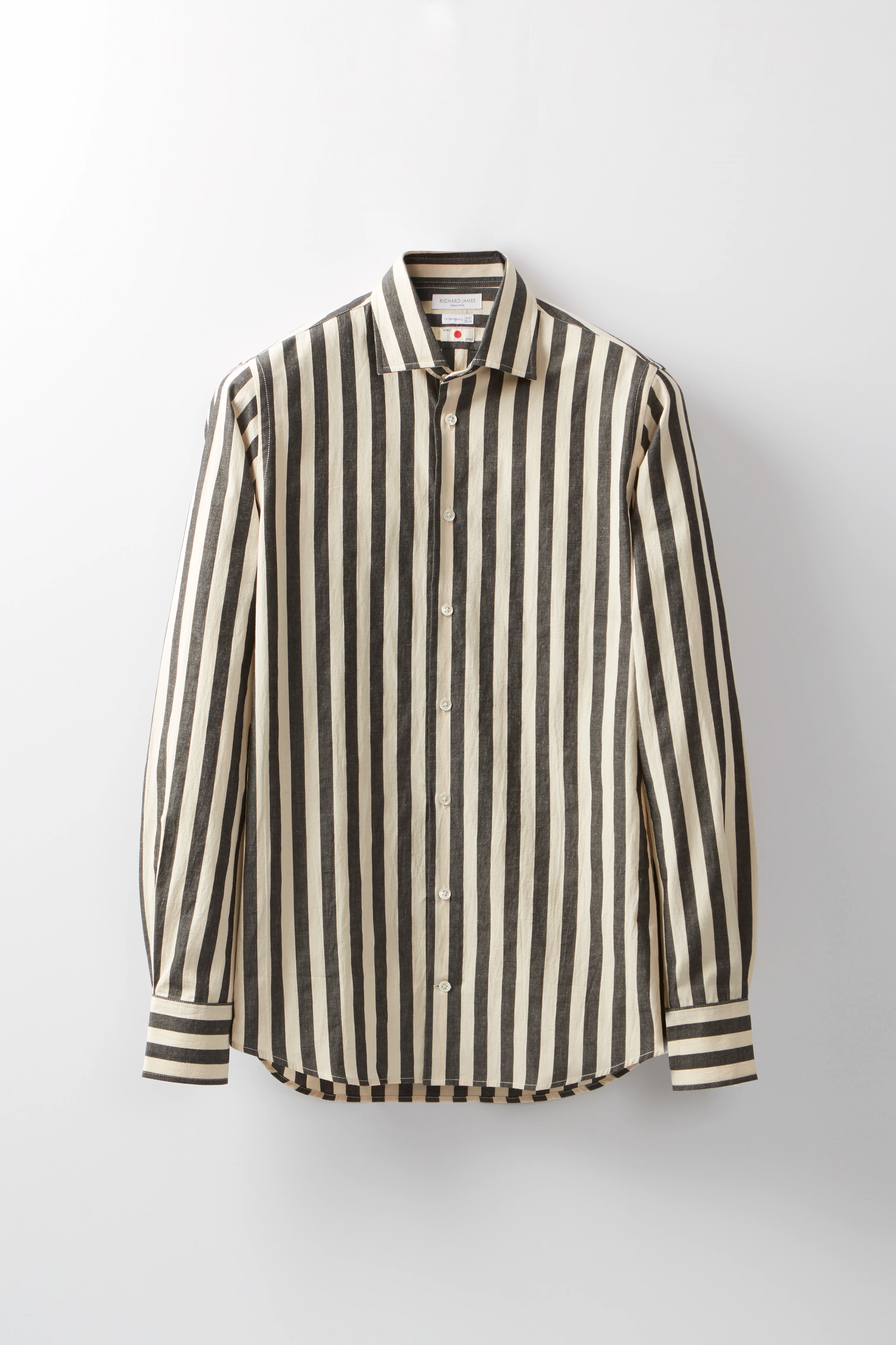 Contemporary Shirt – Black & Ecru Broad Bengal Stripe