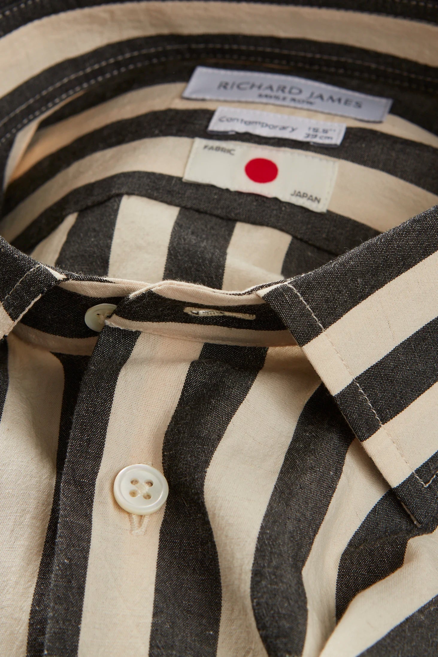 Contemporary Shirt – Black & Ecru Broad Bengal Stripe