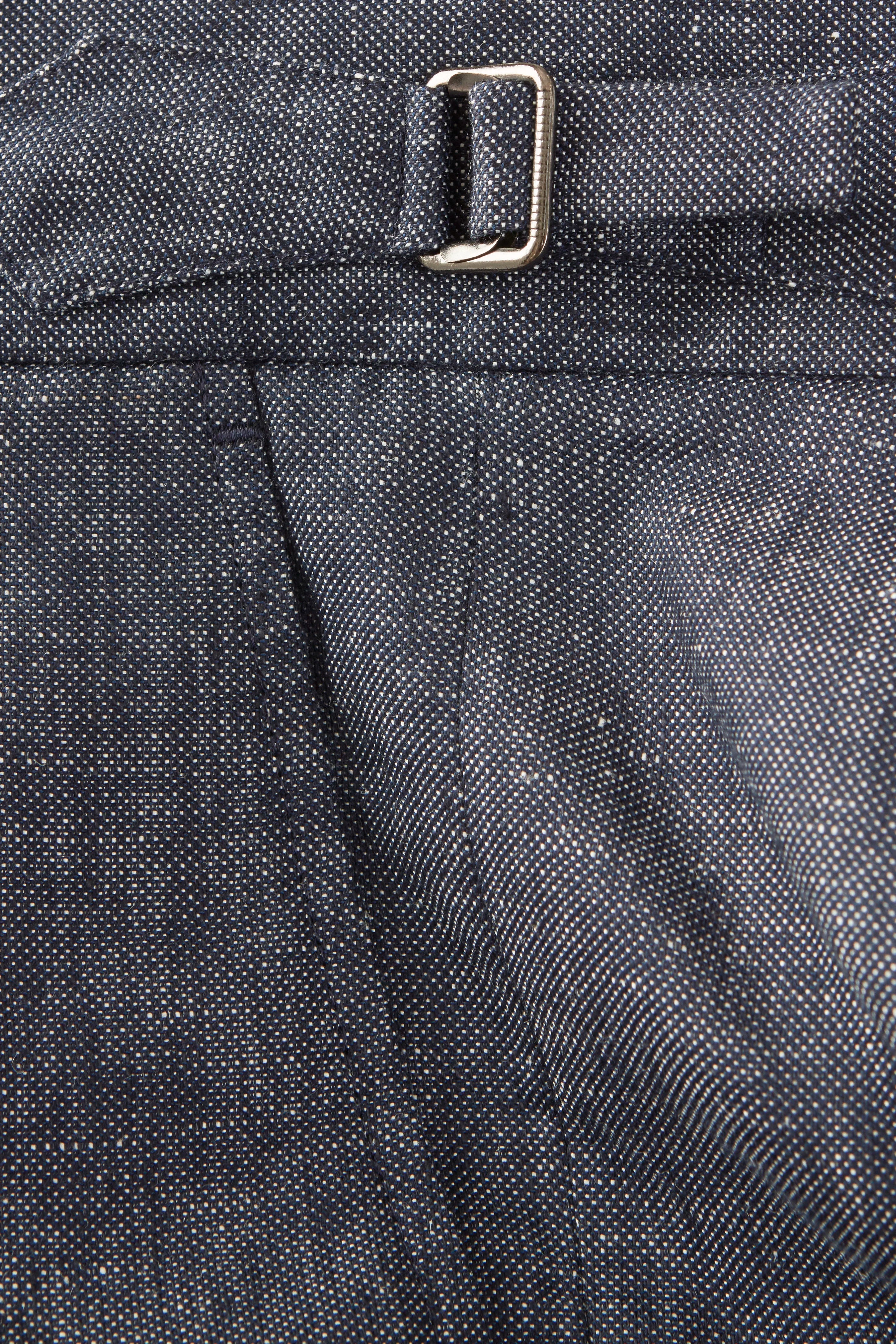 Pleated Shorts – Denim Blue Linen & Cotton