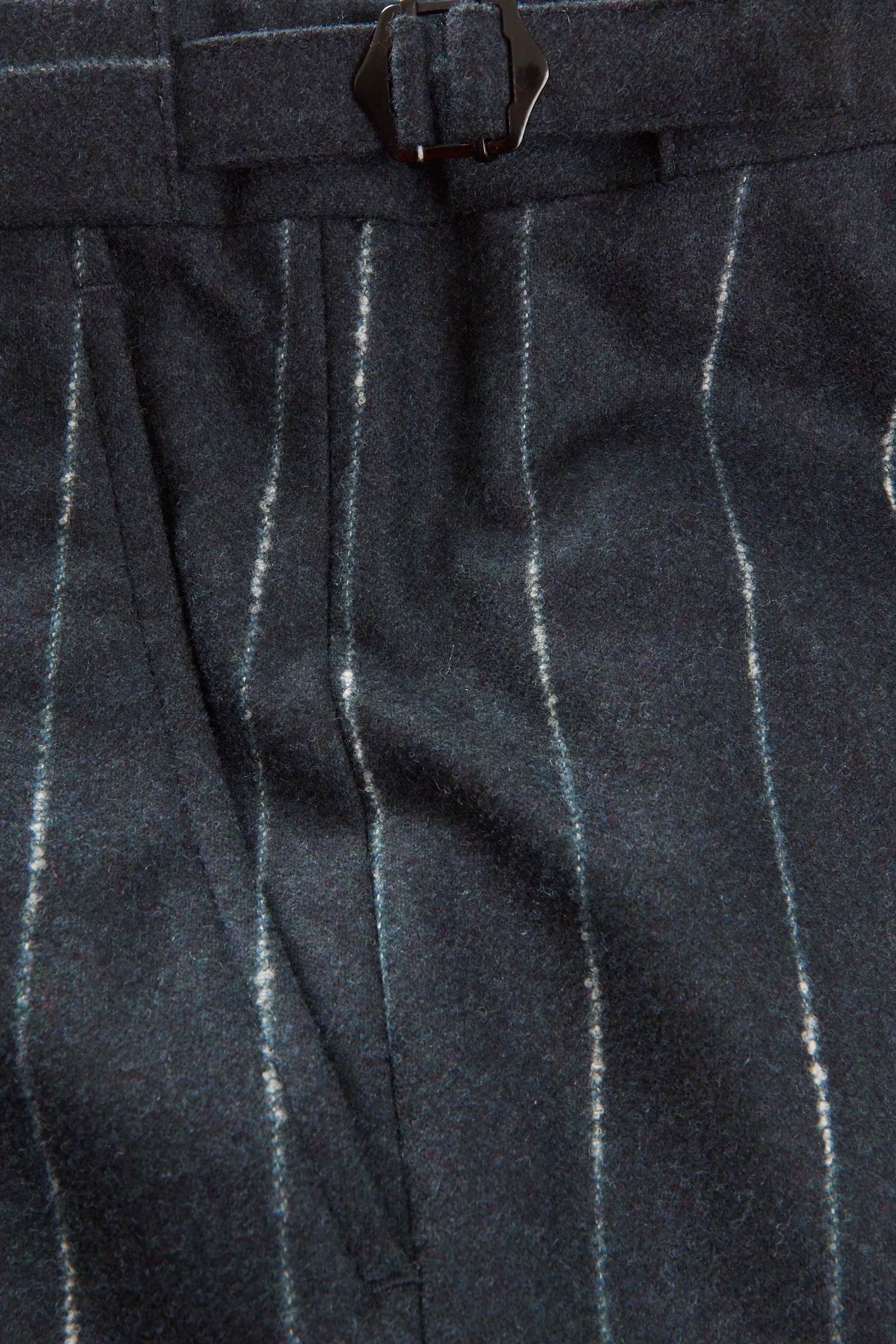 Chapman Trousers – Petrol Mottled Stripe Wool