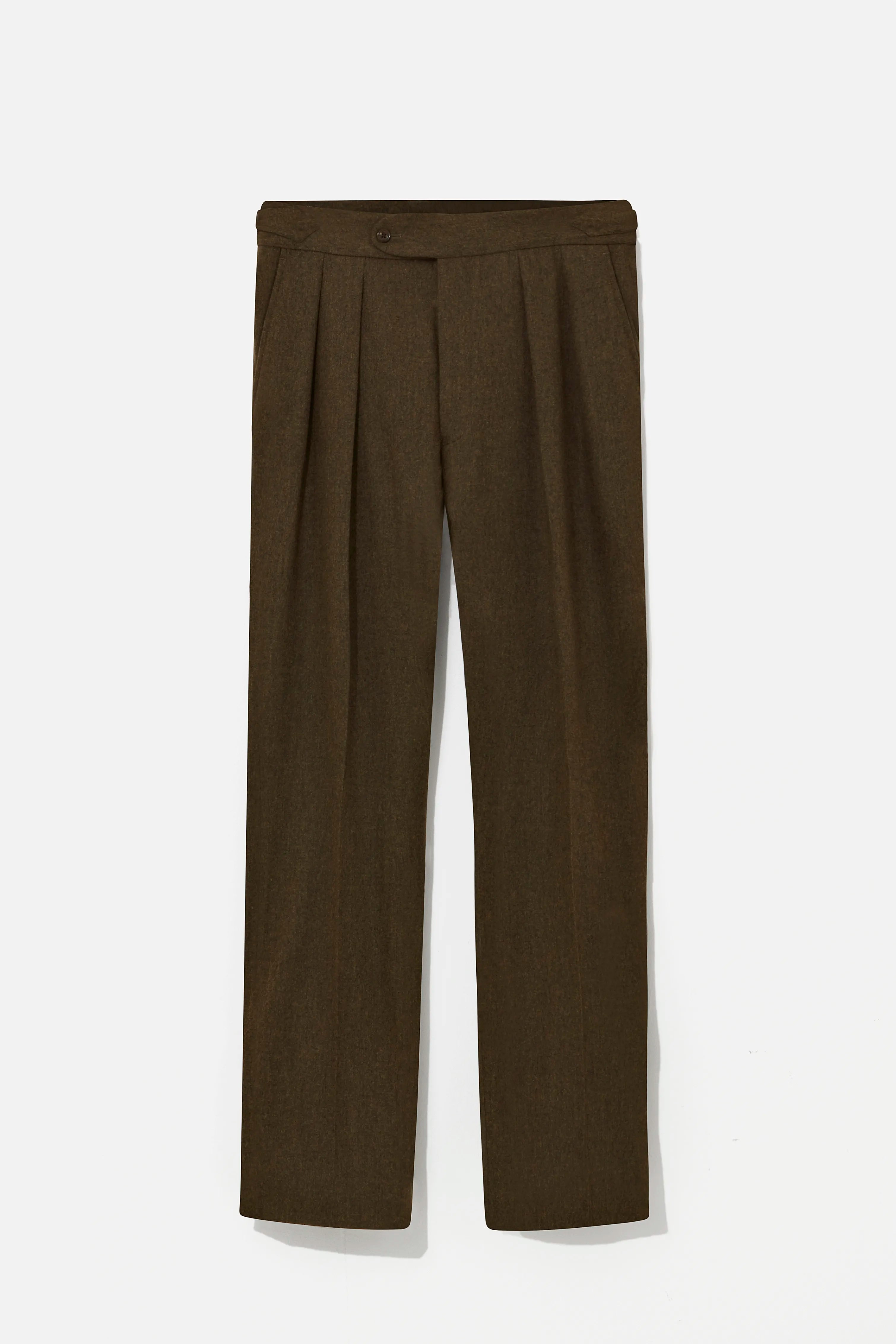 Hepworth Trousers – Olive Wool & Cashmere Flannel