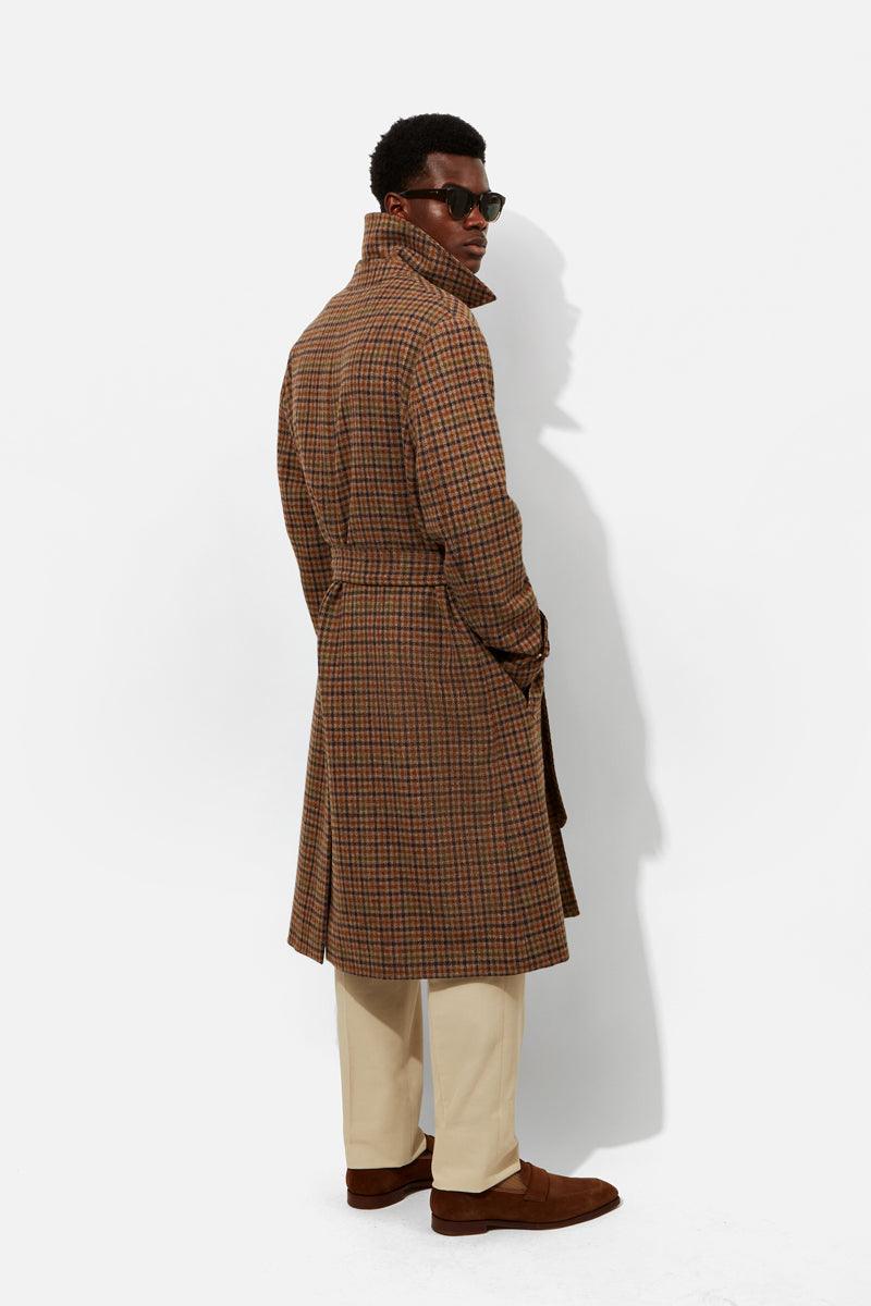 Richard James Savile Row | Belted Coat - Camel Autumn Check