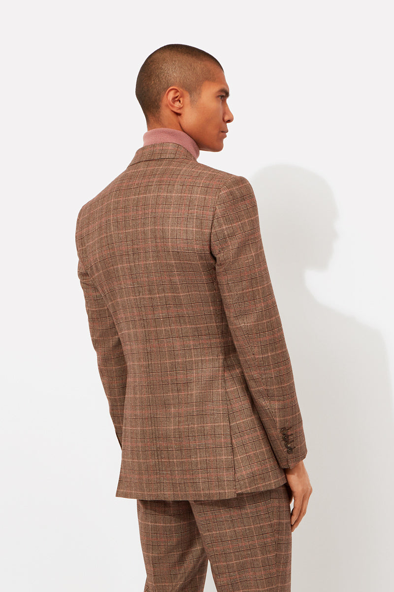 Double-Breasted Prince of Wales Check Jacket