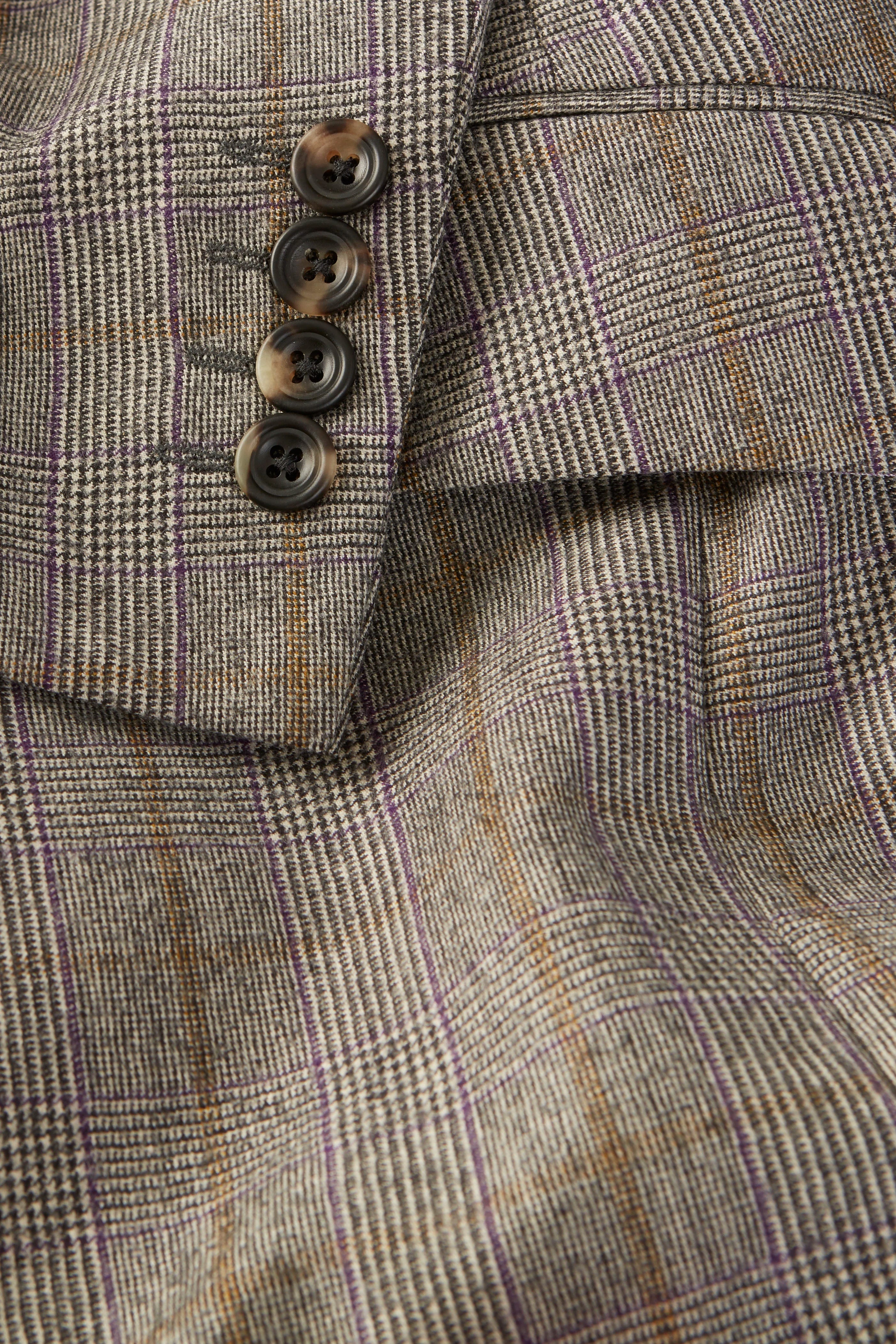 Chapman Jacket – Purple & Tan Prince Of Wales Check