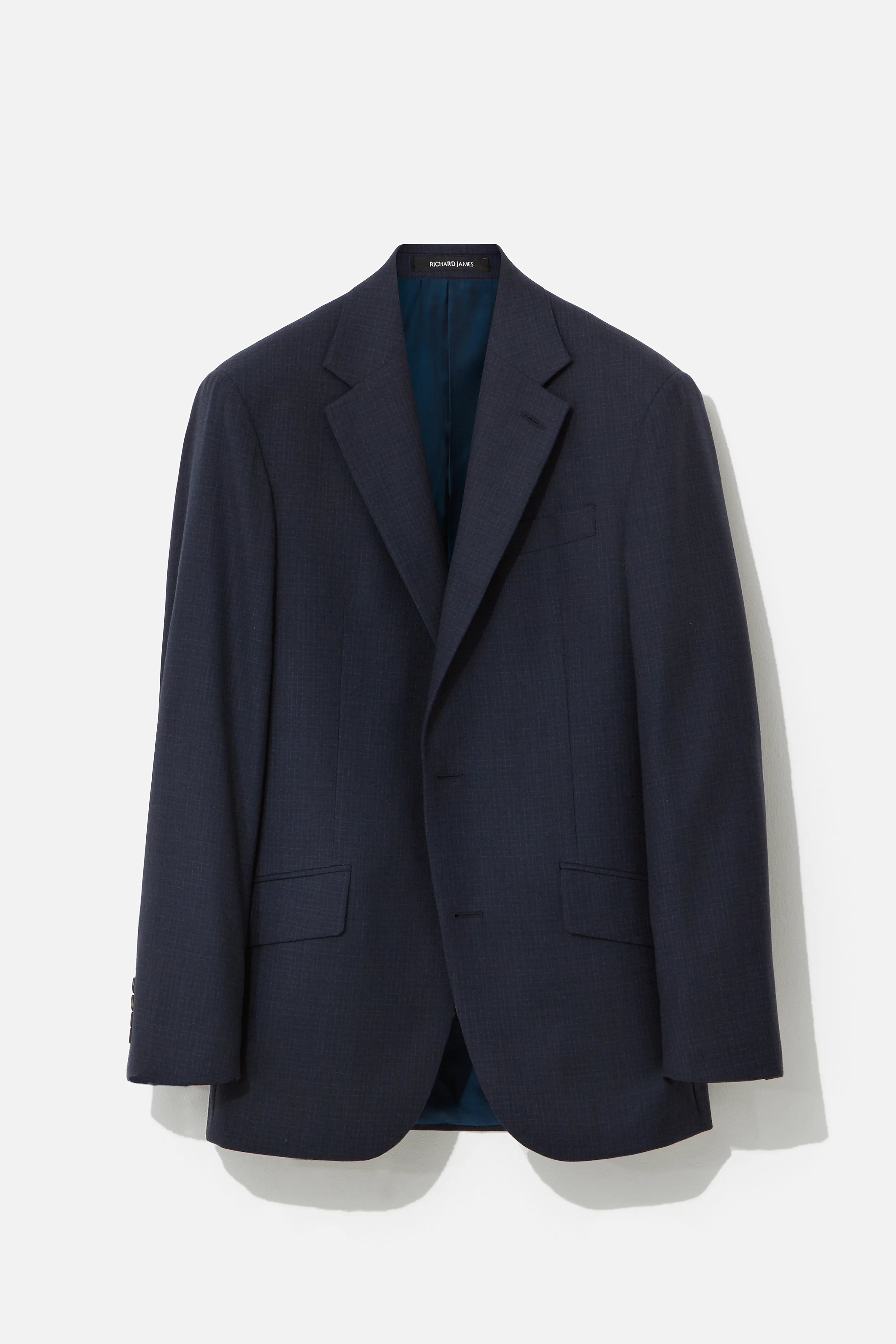 Chapman Jacket – Navy Wool Micro Check