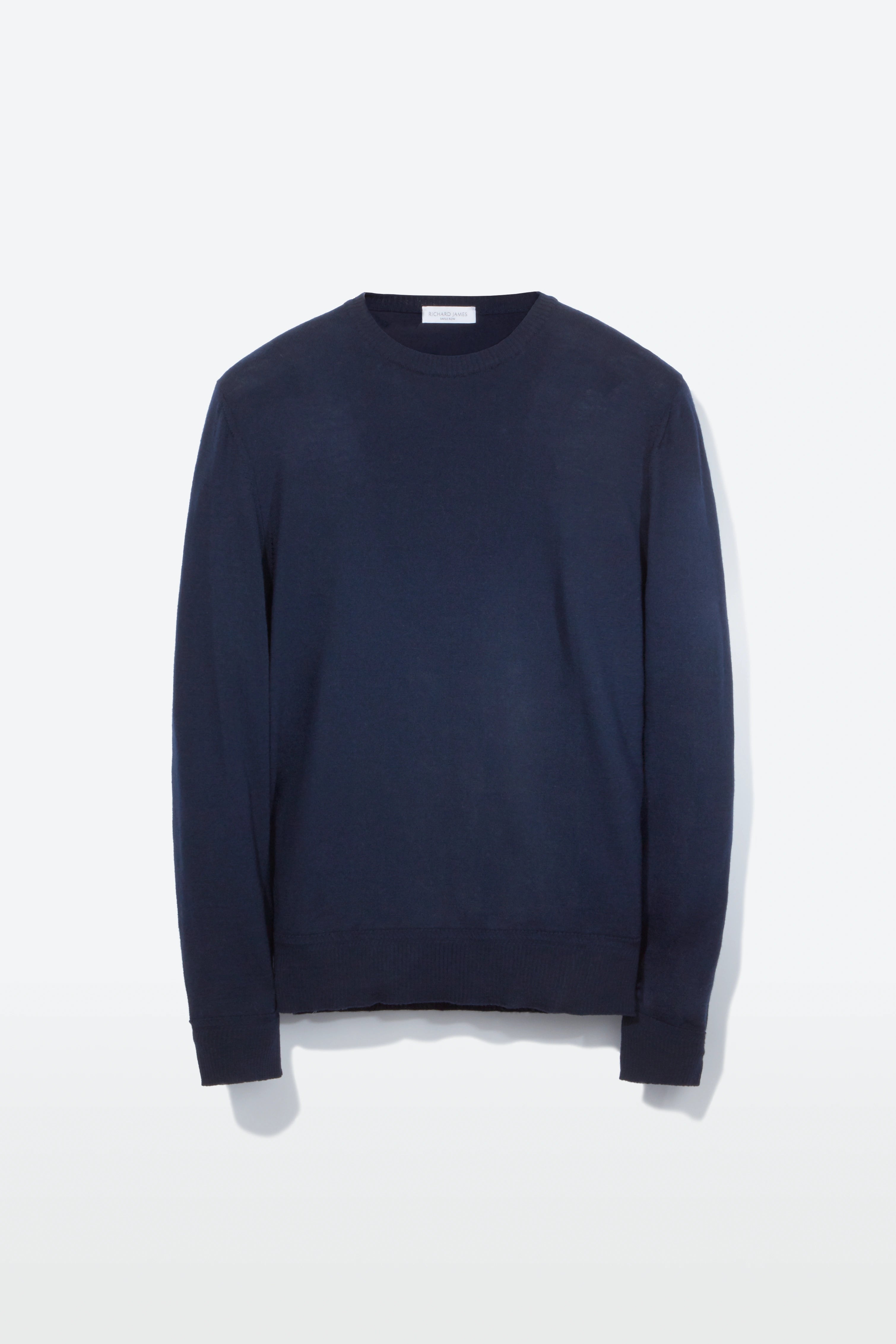 Crew Neck – Navy Melange Fine Gauge Merino