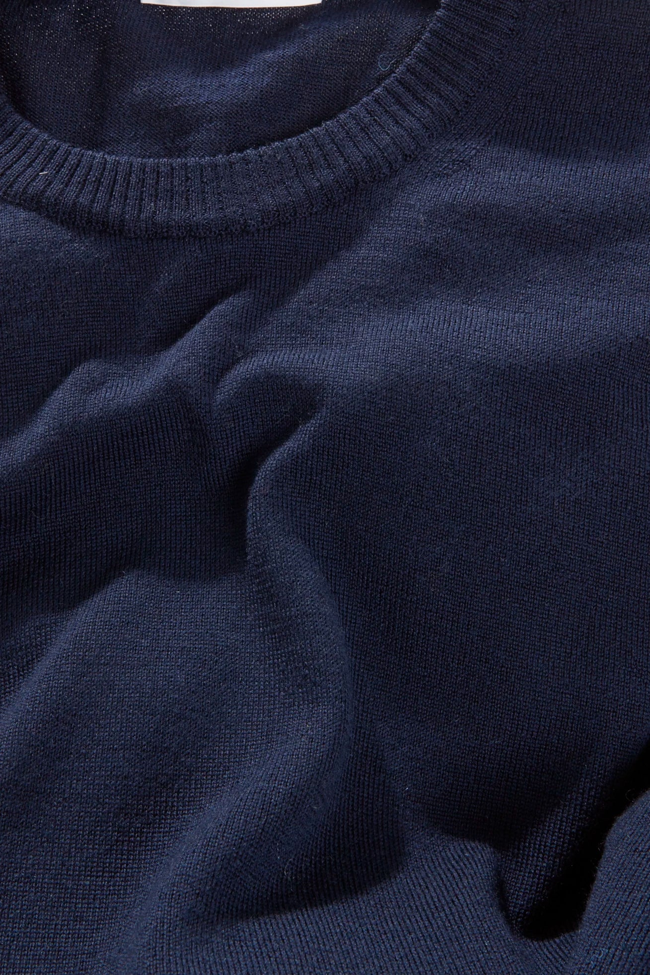 Crew Neck – Navy Melange Fine Gauge Merino