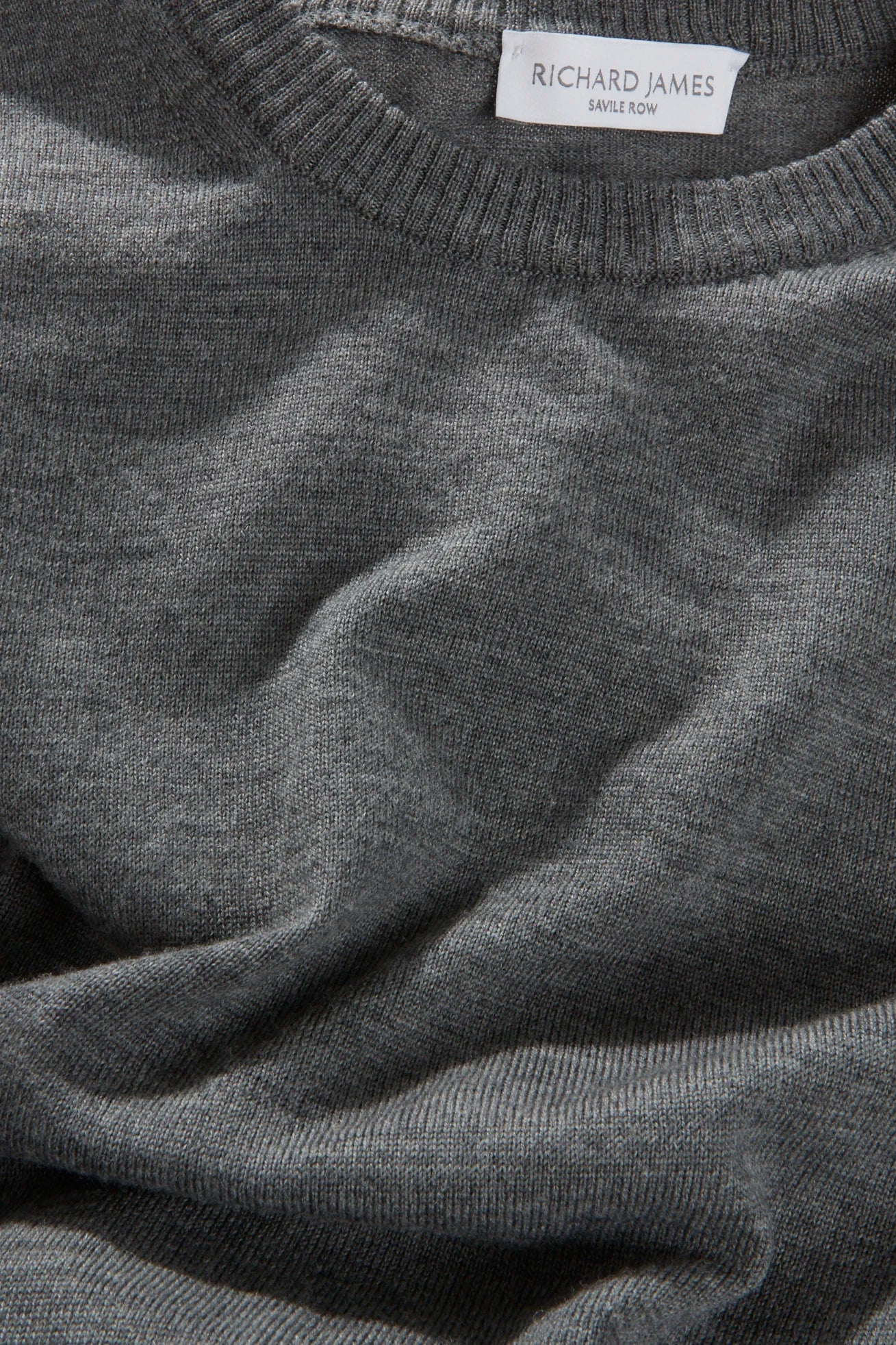Crew Neck – Grey Melange Fine Gauge Merino
