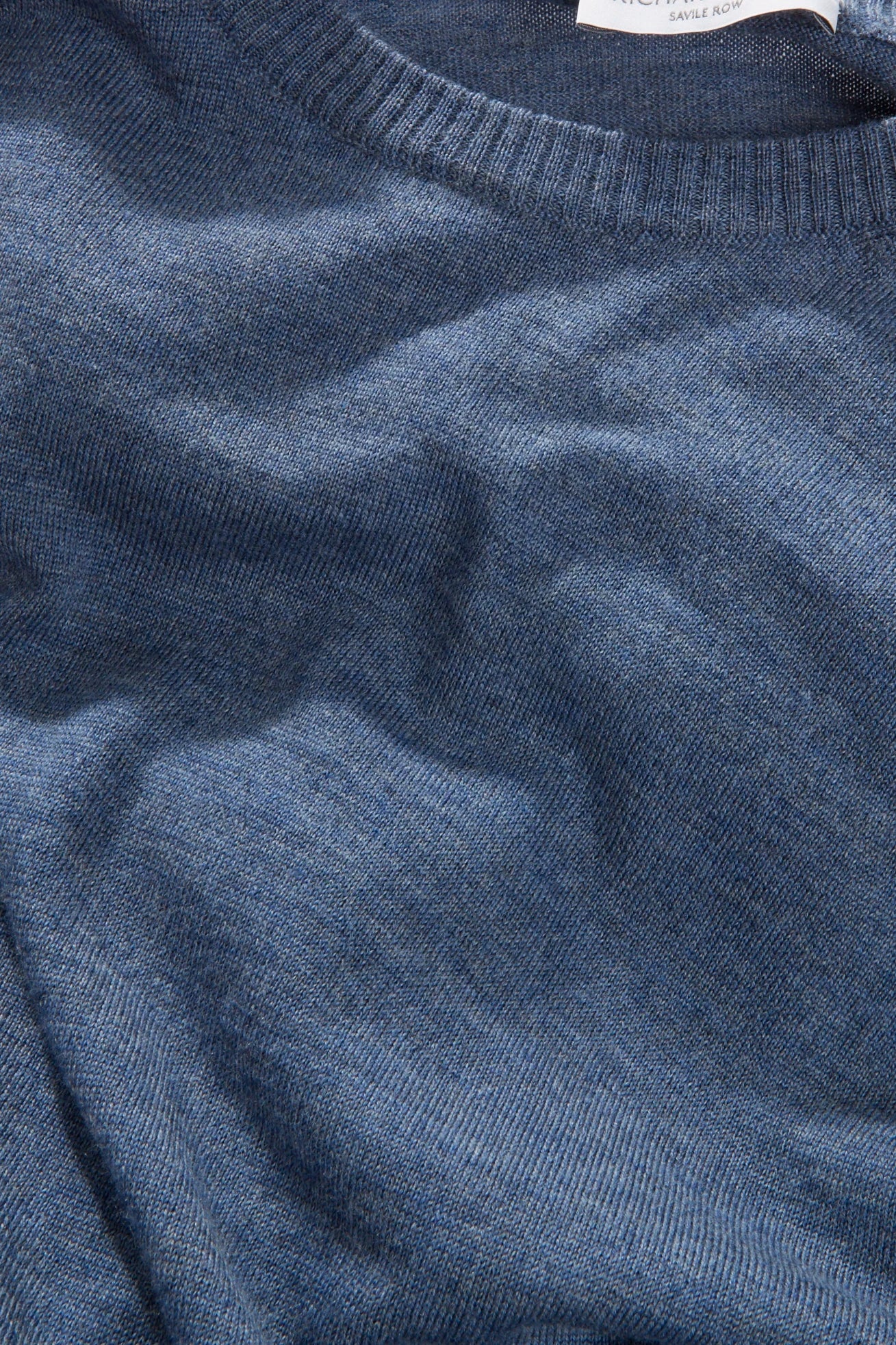 Crew Neck – Blue Fine Gauge Merino