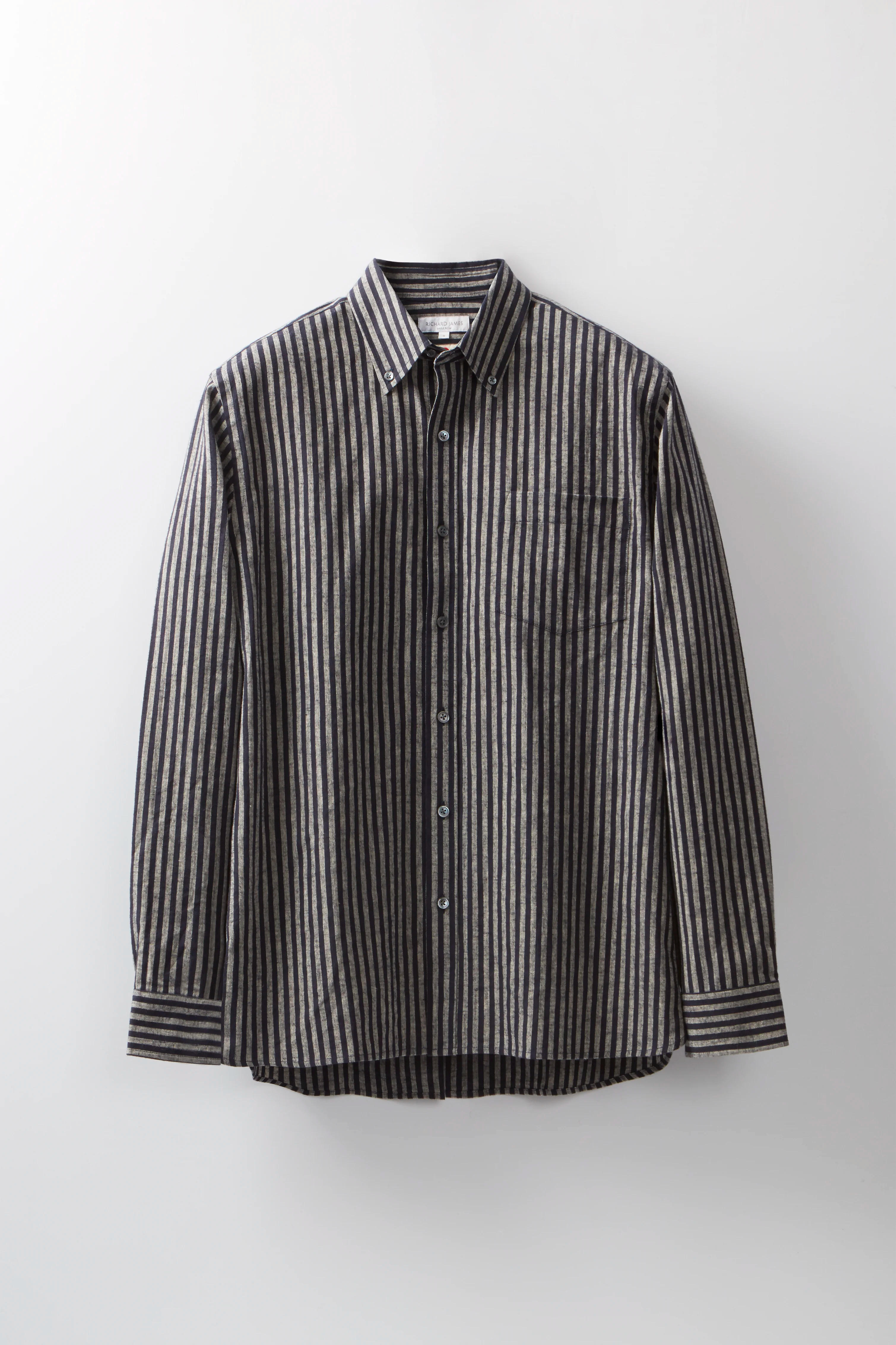 Button-Down Shirt – Navy Washed Linen Stripe
