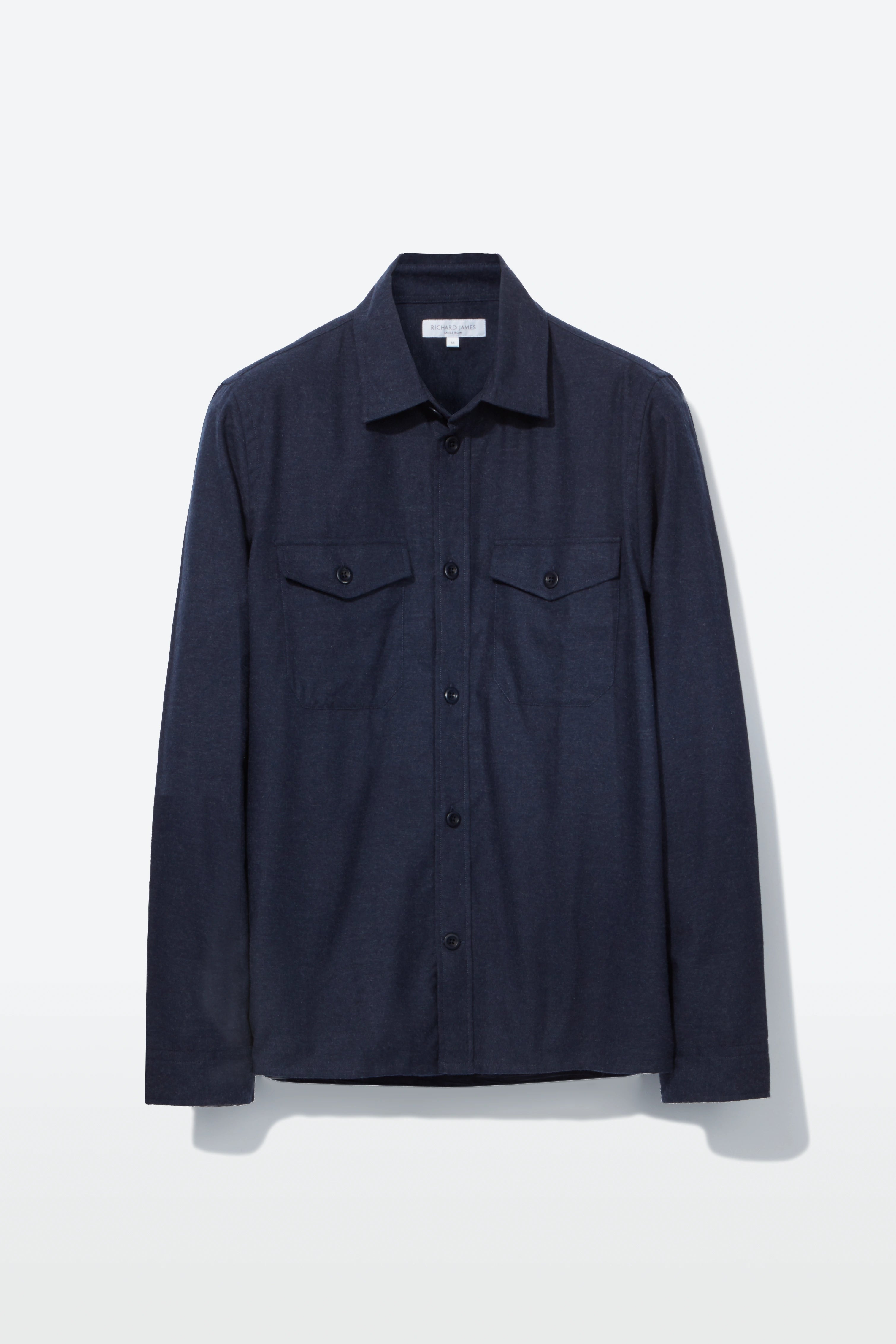 Overshirt – Navy Cotton & Cashmere Flannel