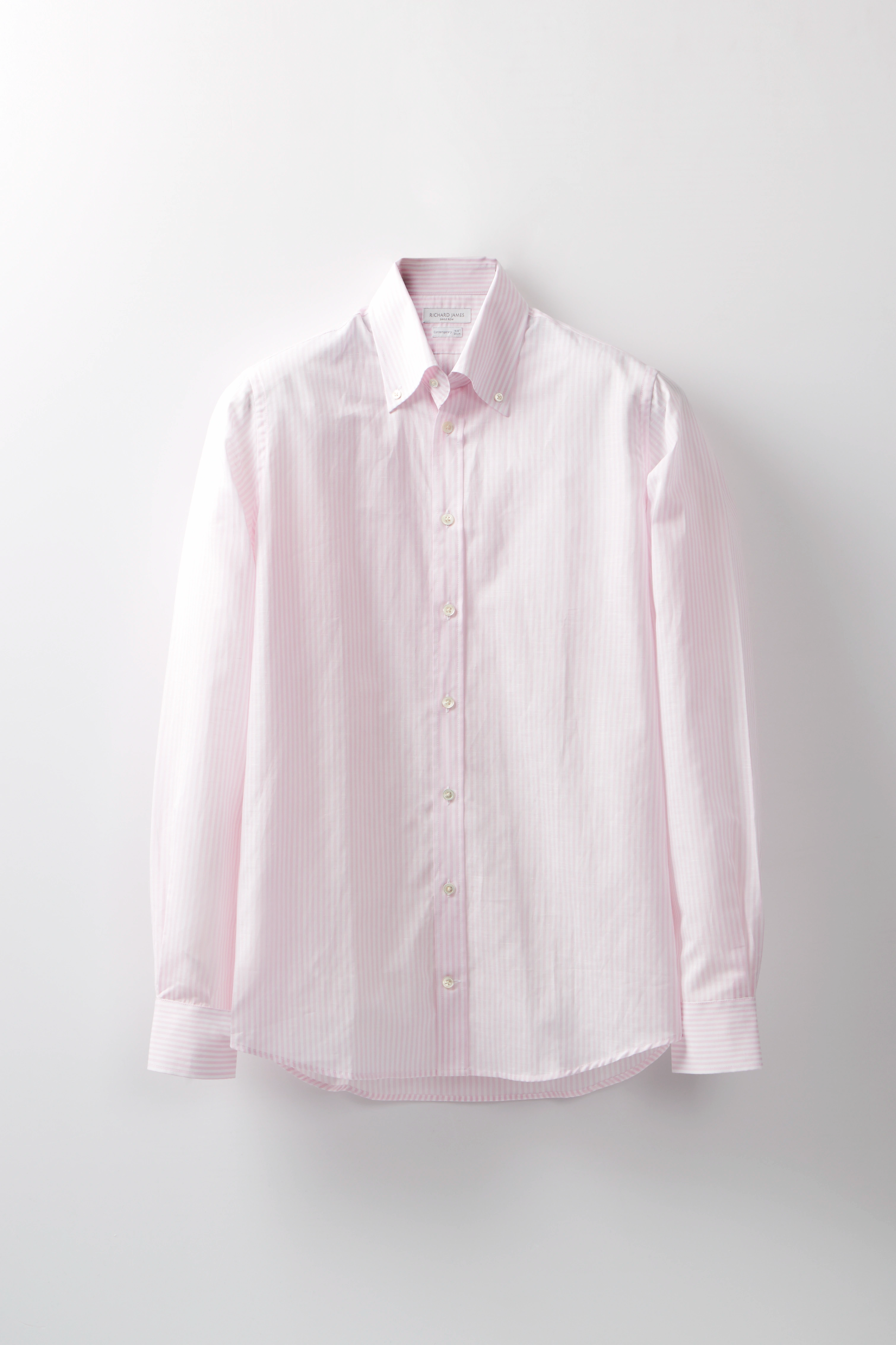 Button-Down Shirt – Pink Cotton & Linen Bengal Stripe