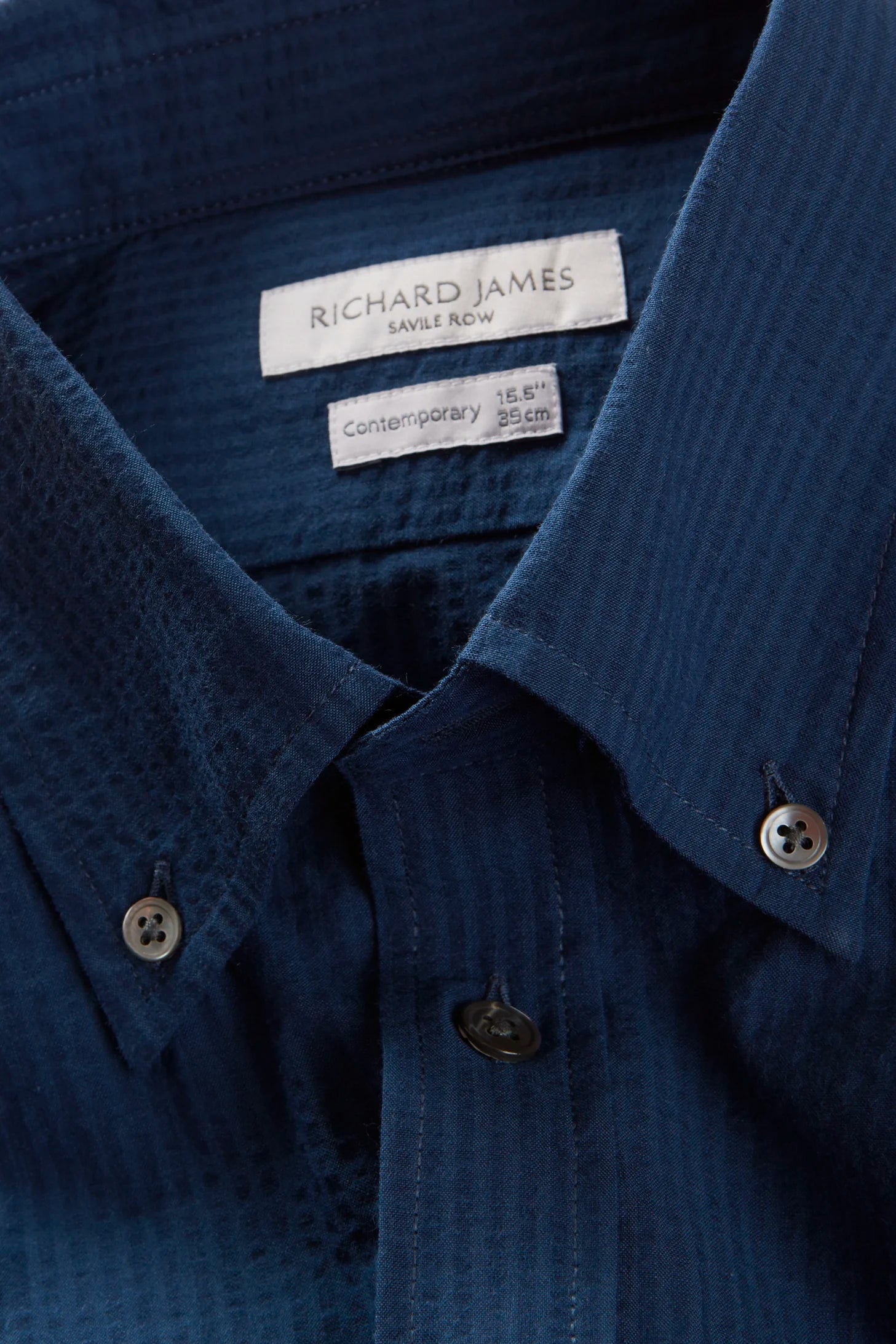 Button-Down Shirt – Navy Cotton Seersucker