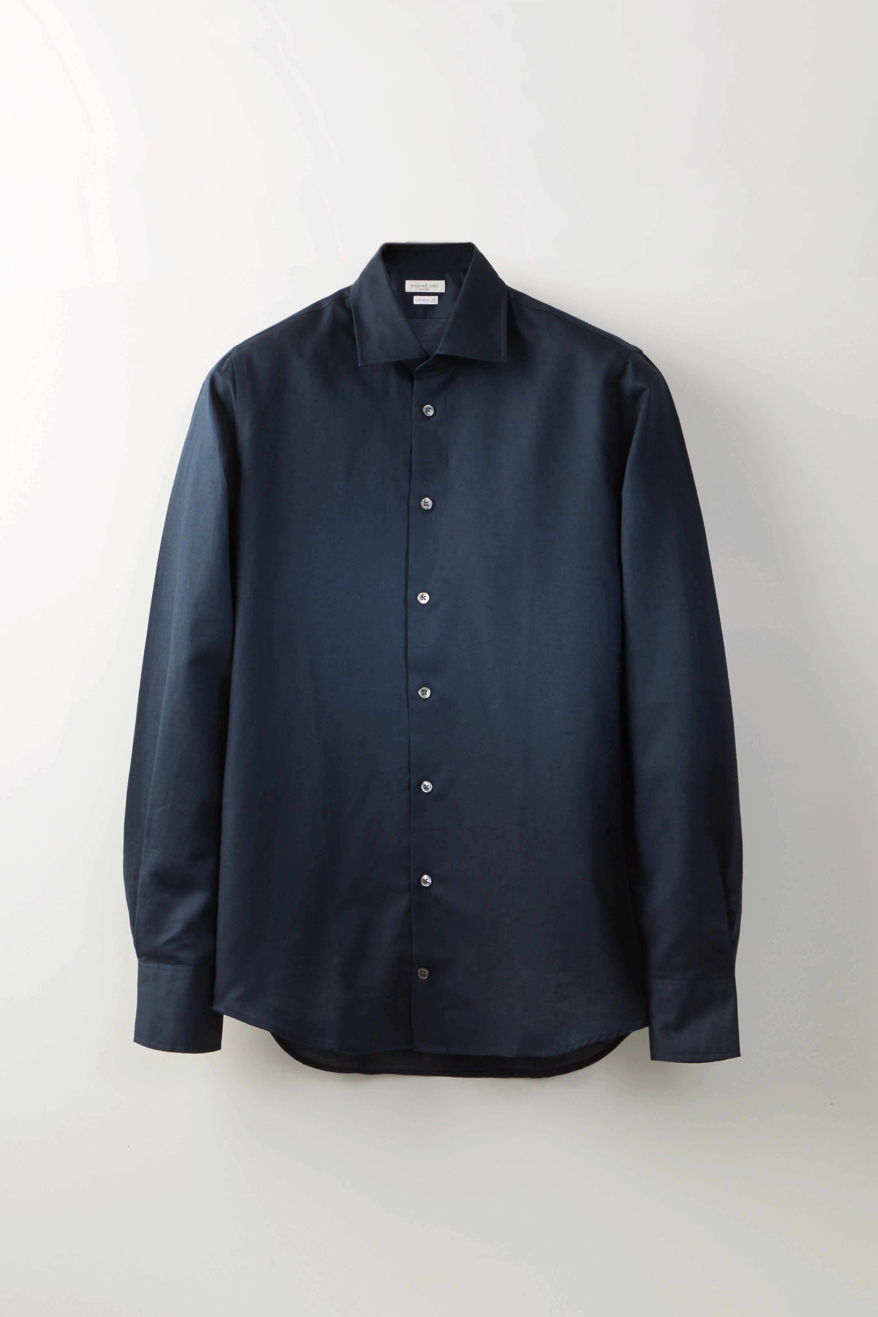 Button-Down Shirt – Navy Cotton & Linen
