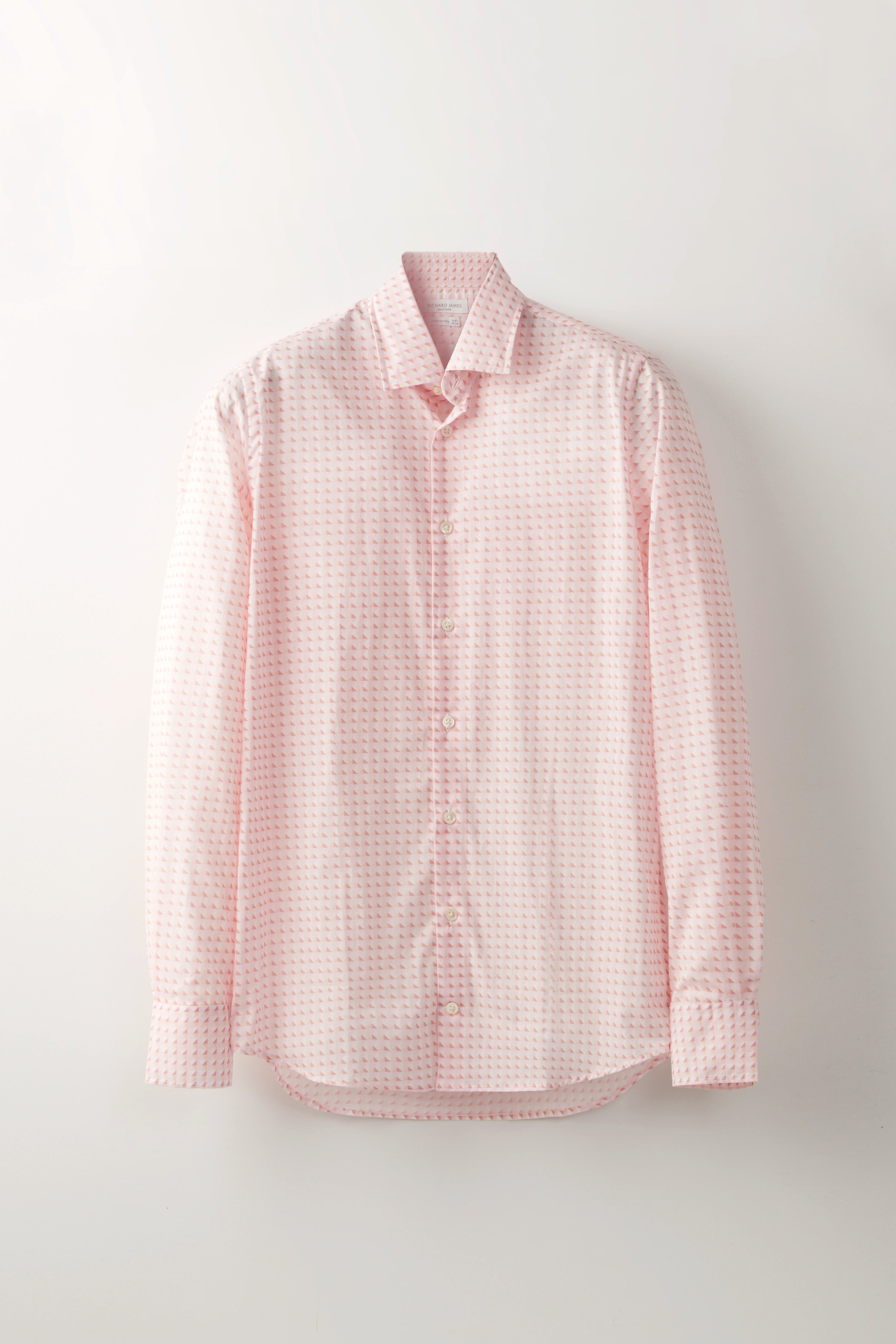 Contemporary Shirt – Pink Triangle Print Cotton