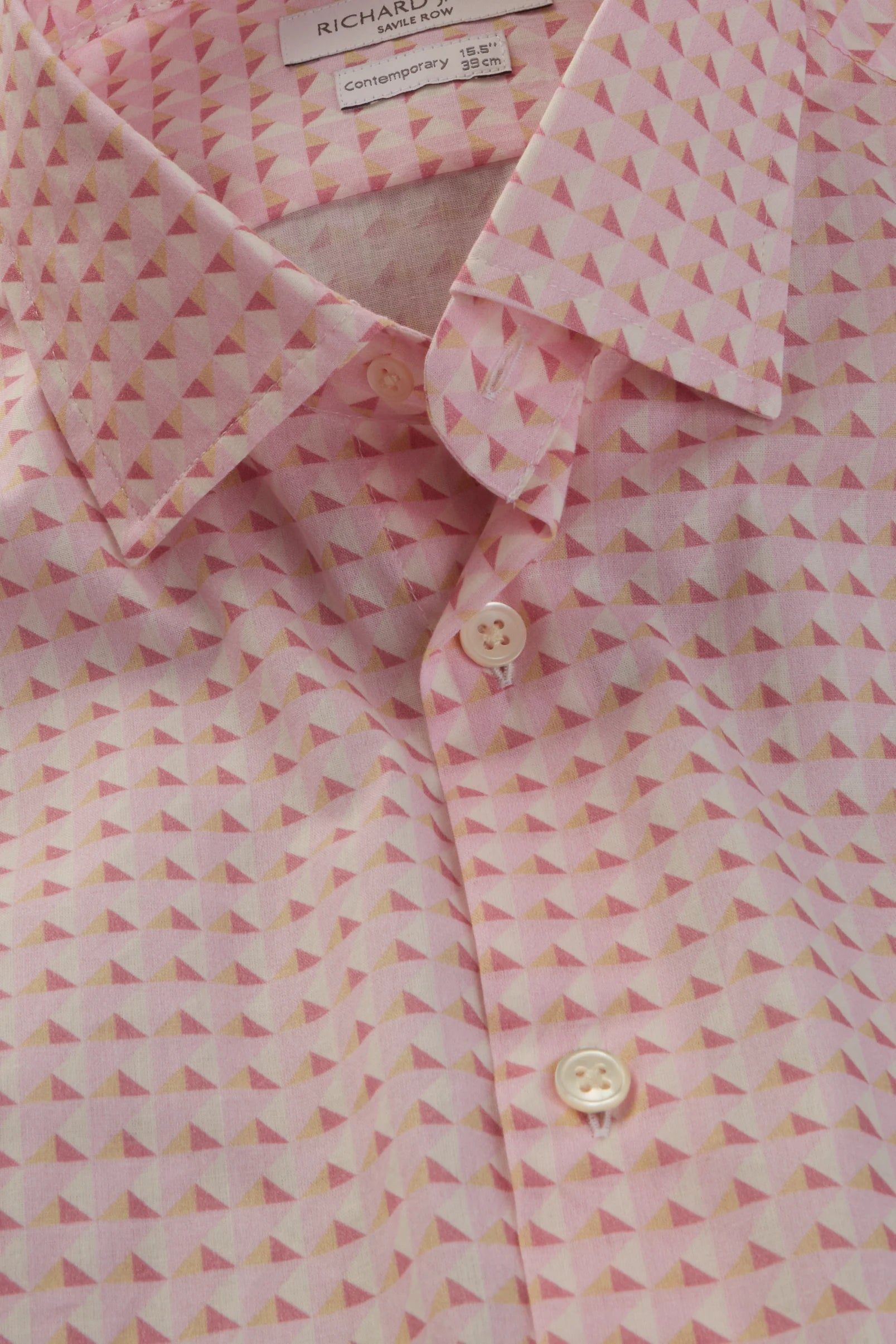 Contemporary Shirt – Pink Triangle Print Cotton