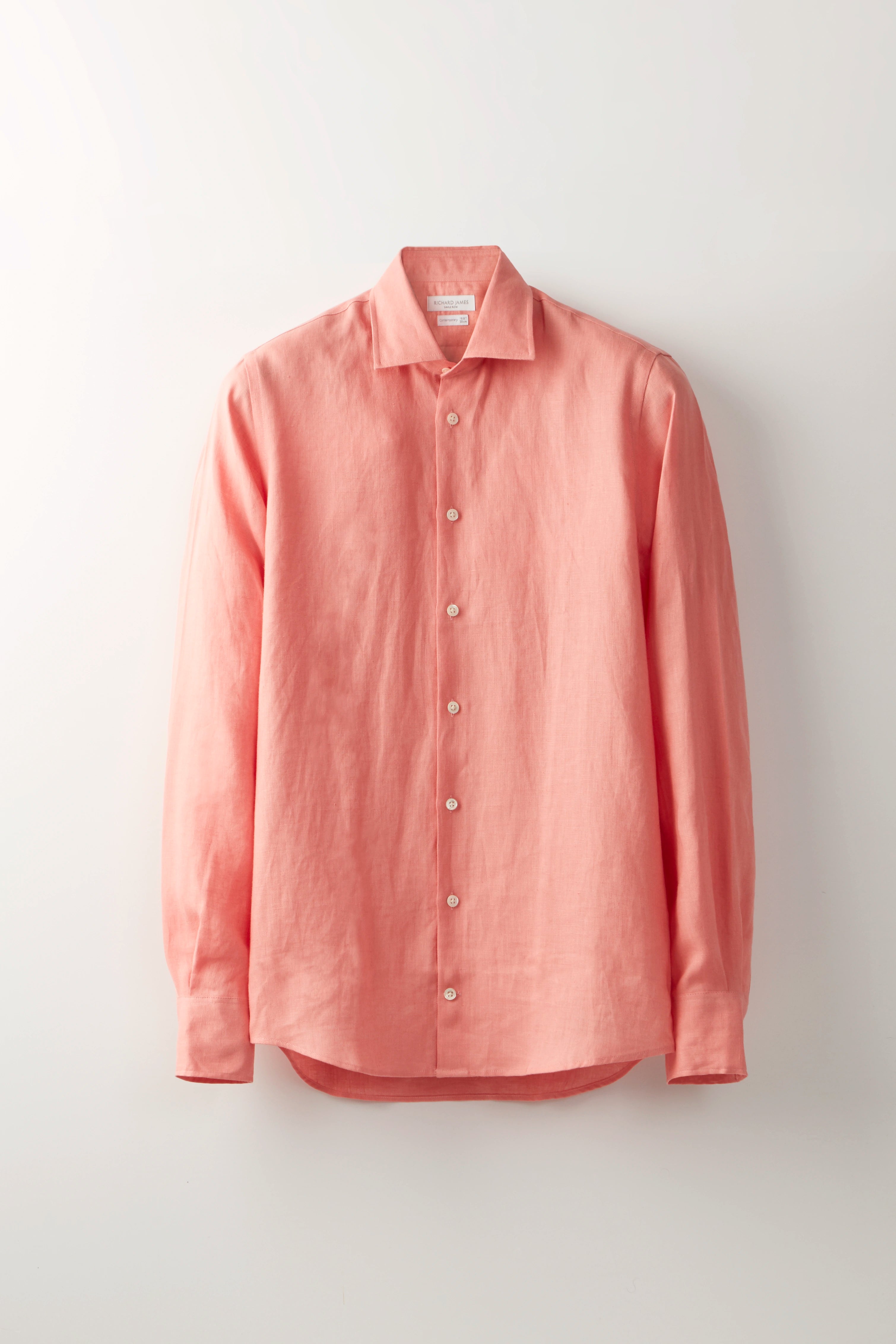 Contemporary Shirt – Peach Linen