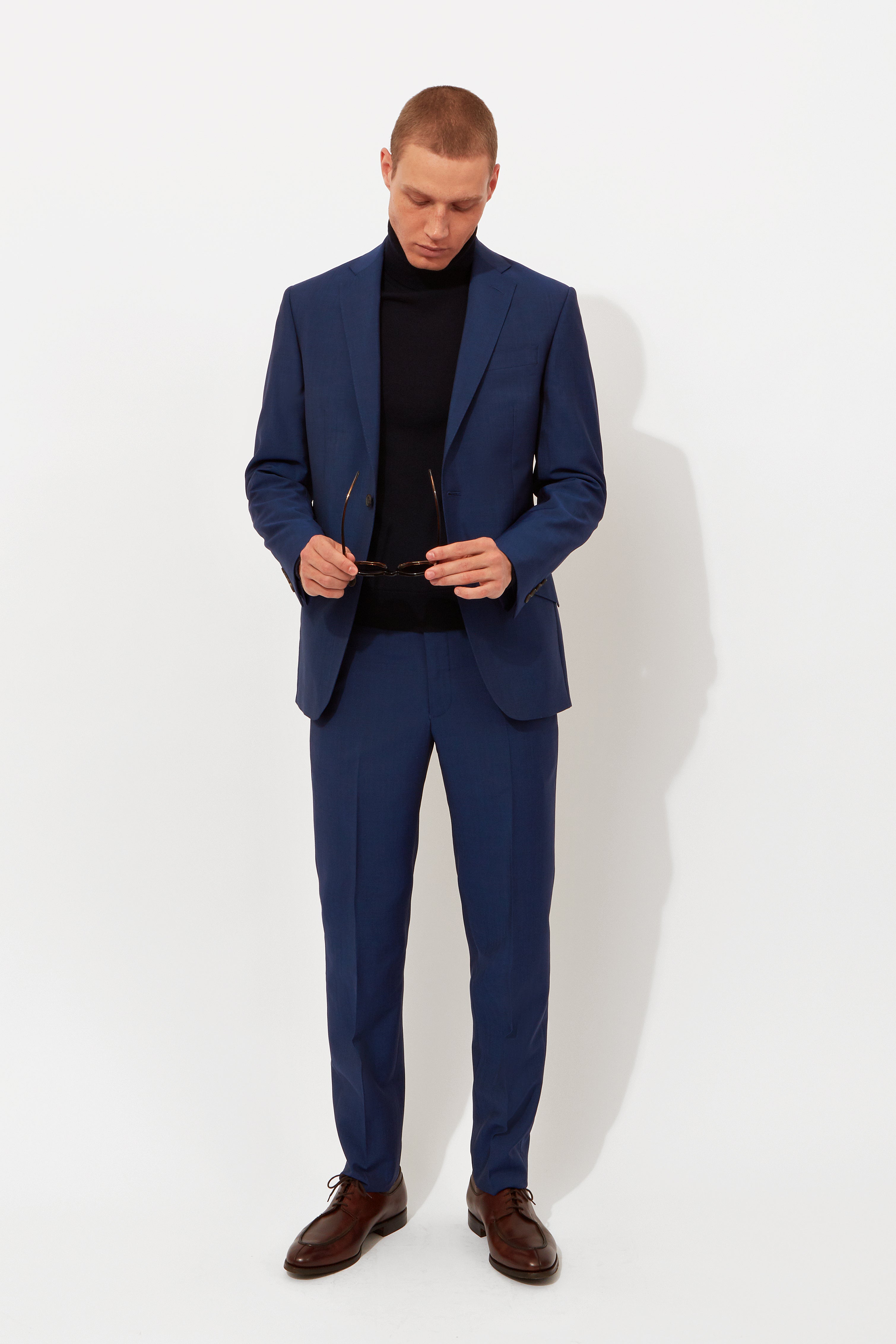 Strong Blue Wool and Mohair Suit
