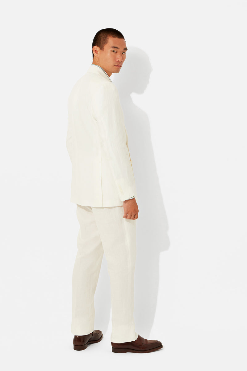 Chalk Double Breasted Linen Suit