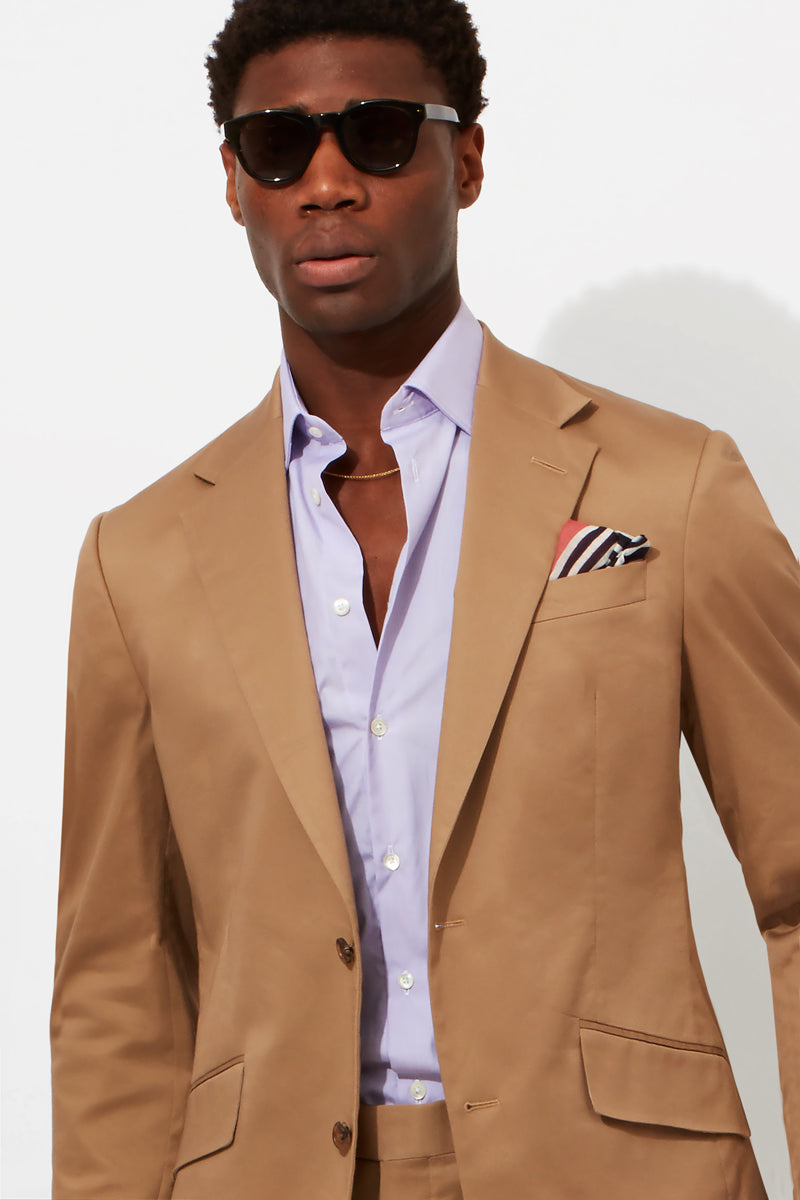 Tan Cotton Twill Suit