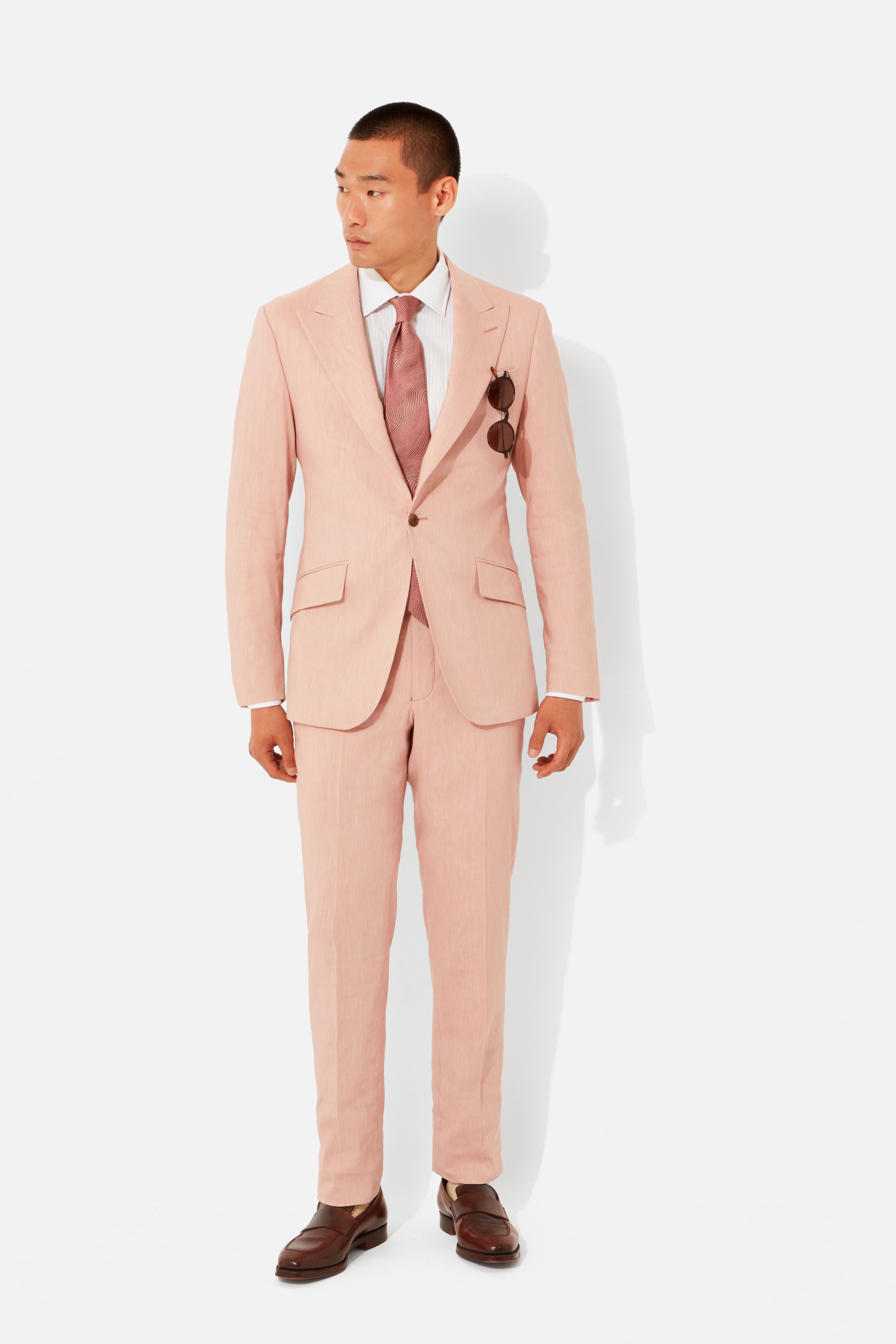Pomelo Washed Linen Blend Suit
