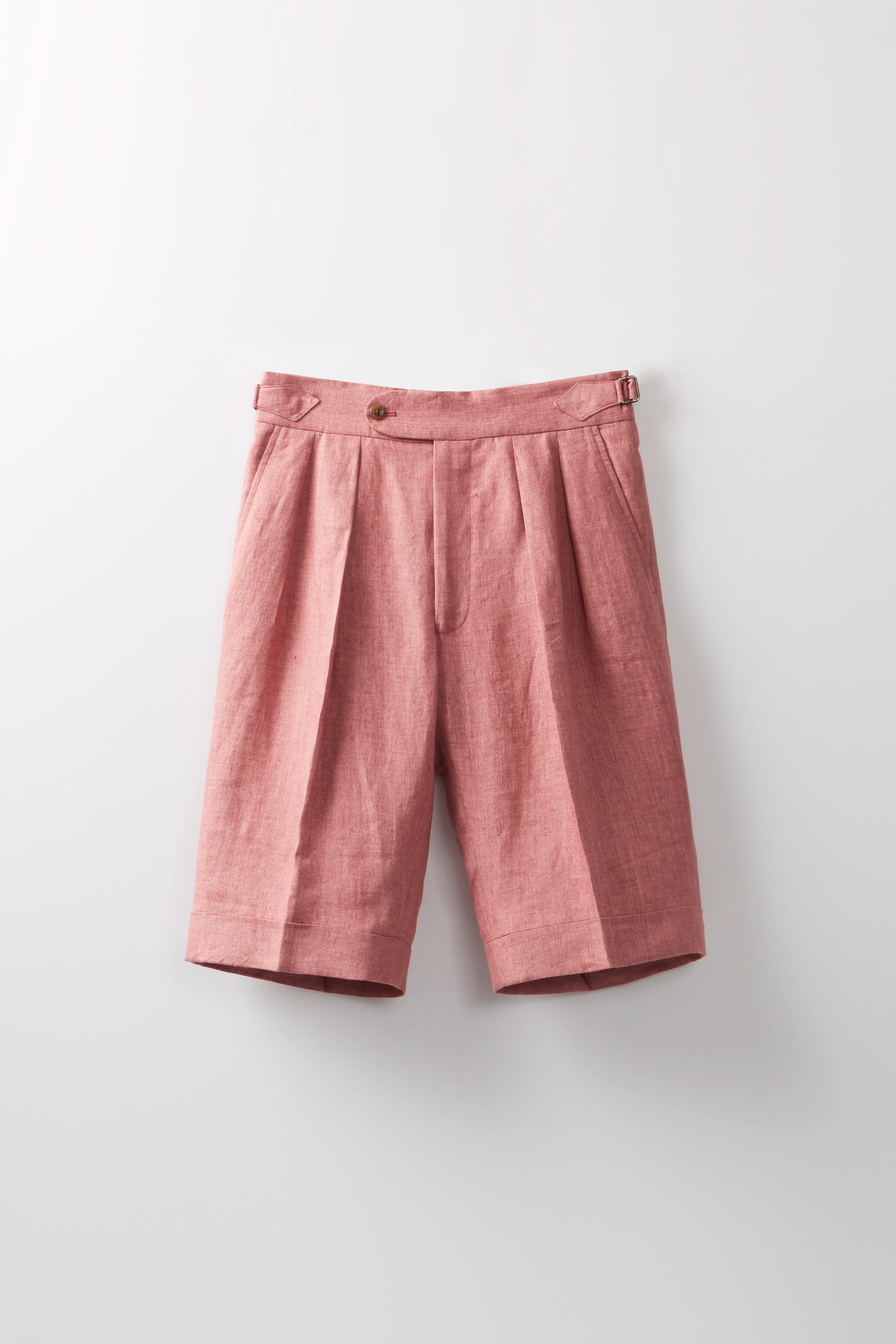Pleated Shorts – Rose Linen