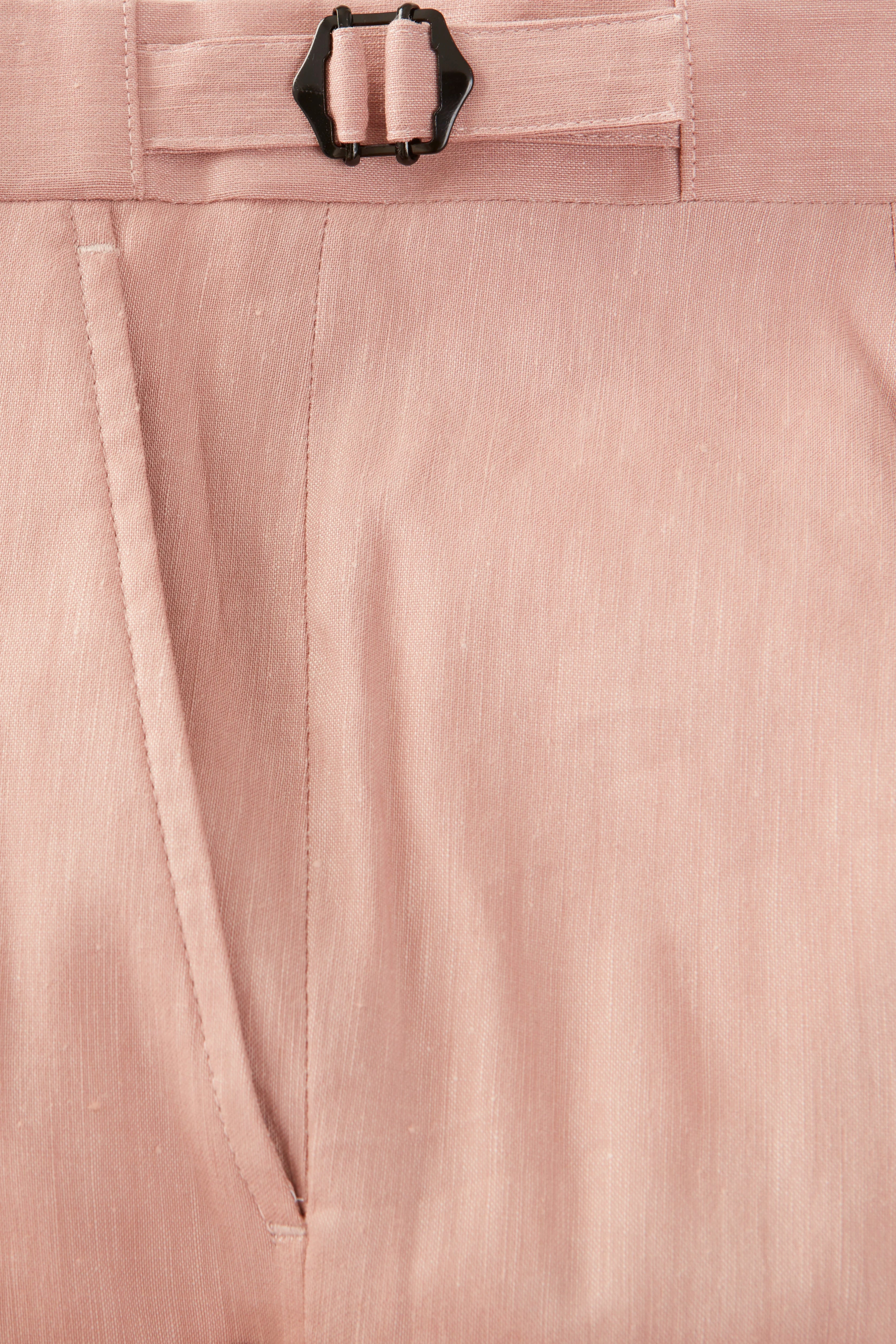 Chapman Trousers – Dust Pink Stretch Linen & Wool