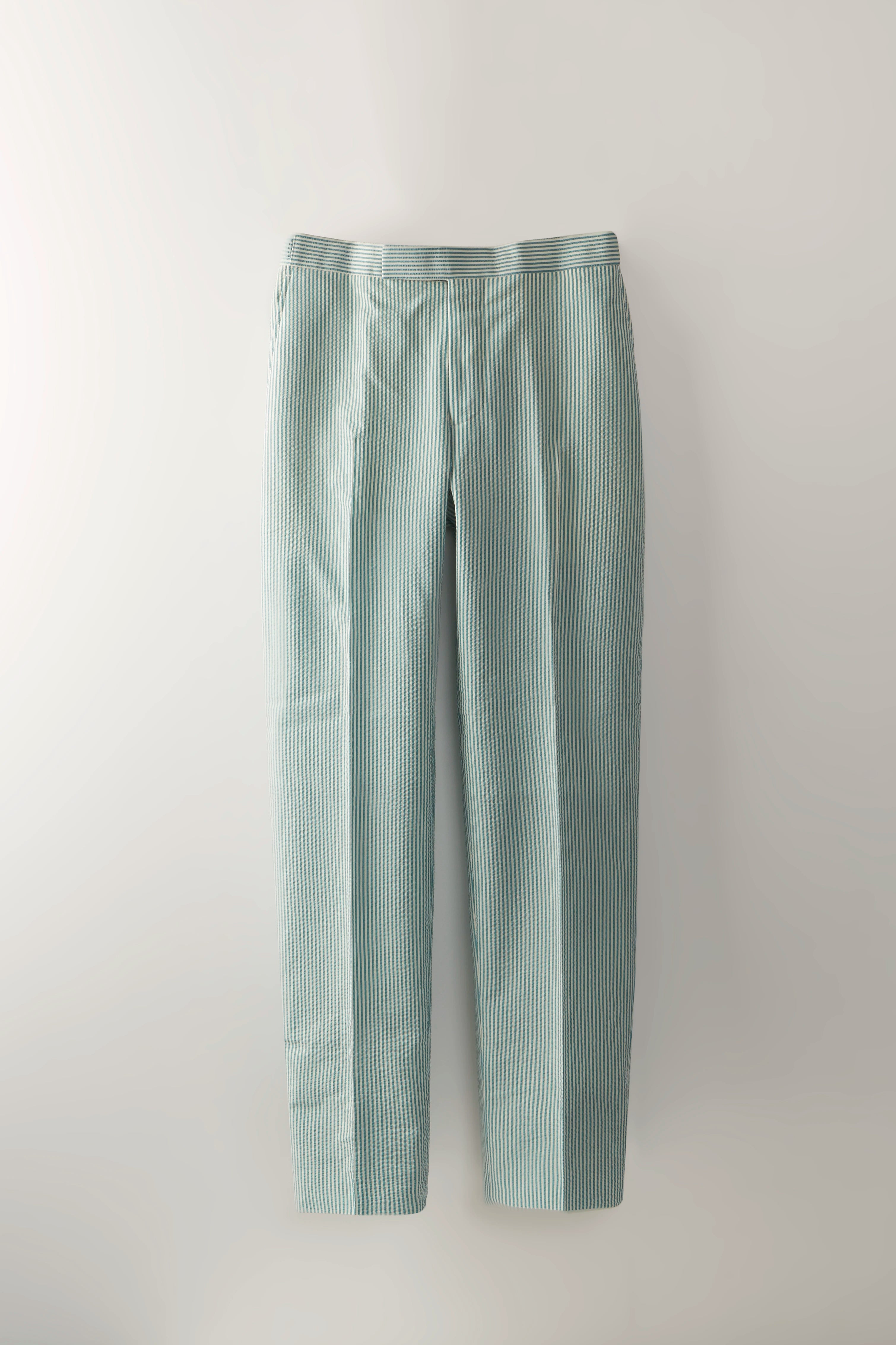Chapman Suit – Turquoise Wool & Silk Seersucker