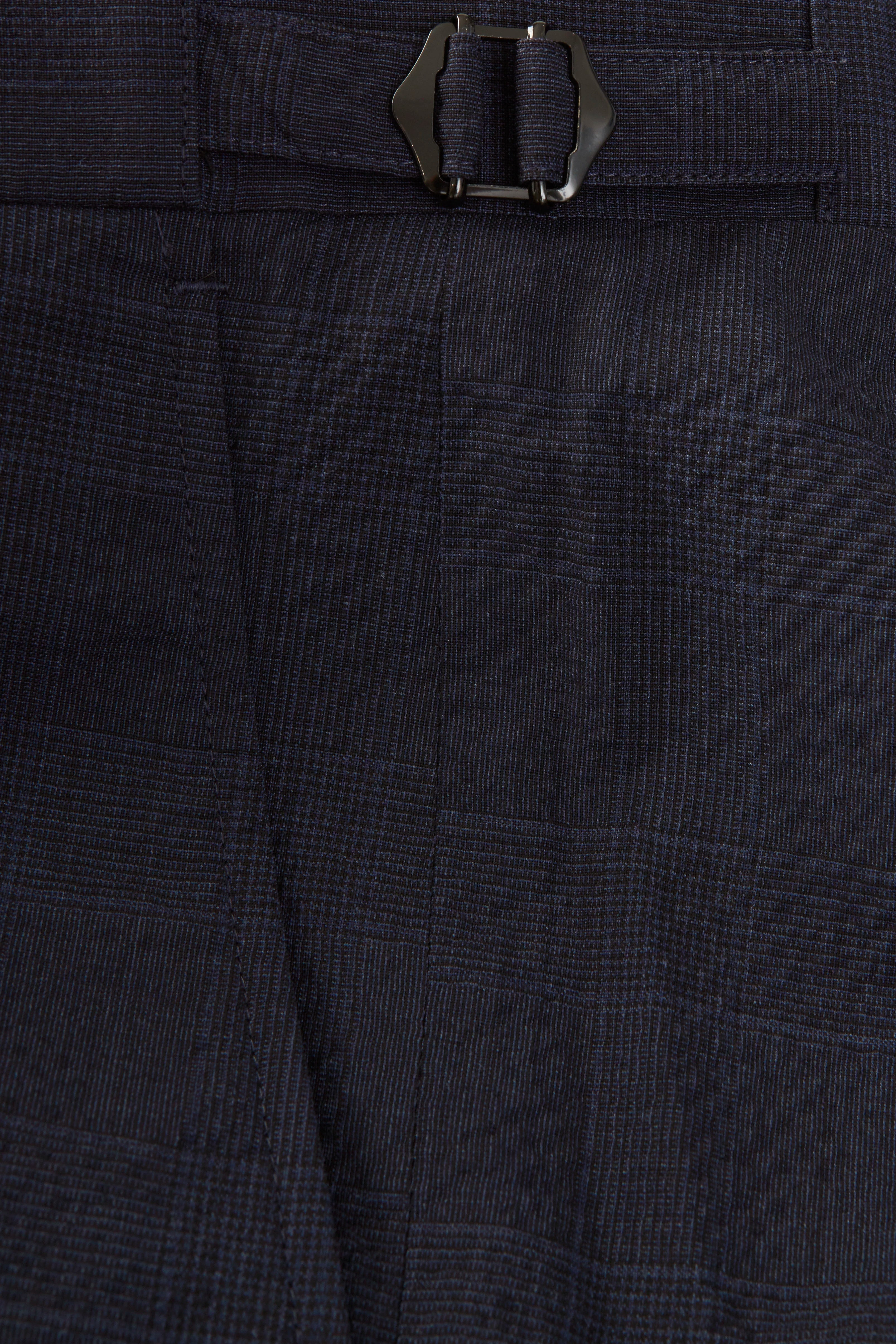Chapman Trousers – Navy Prince Of Wales Check Seersucker