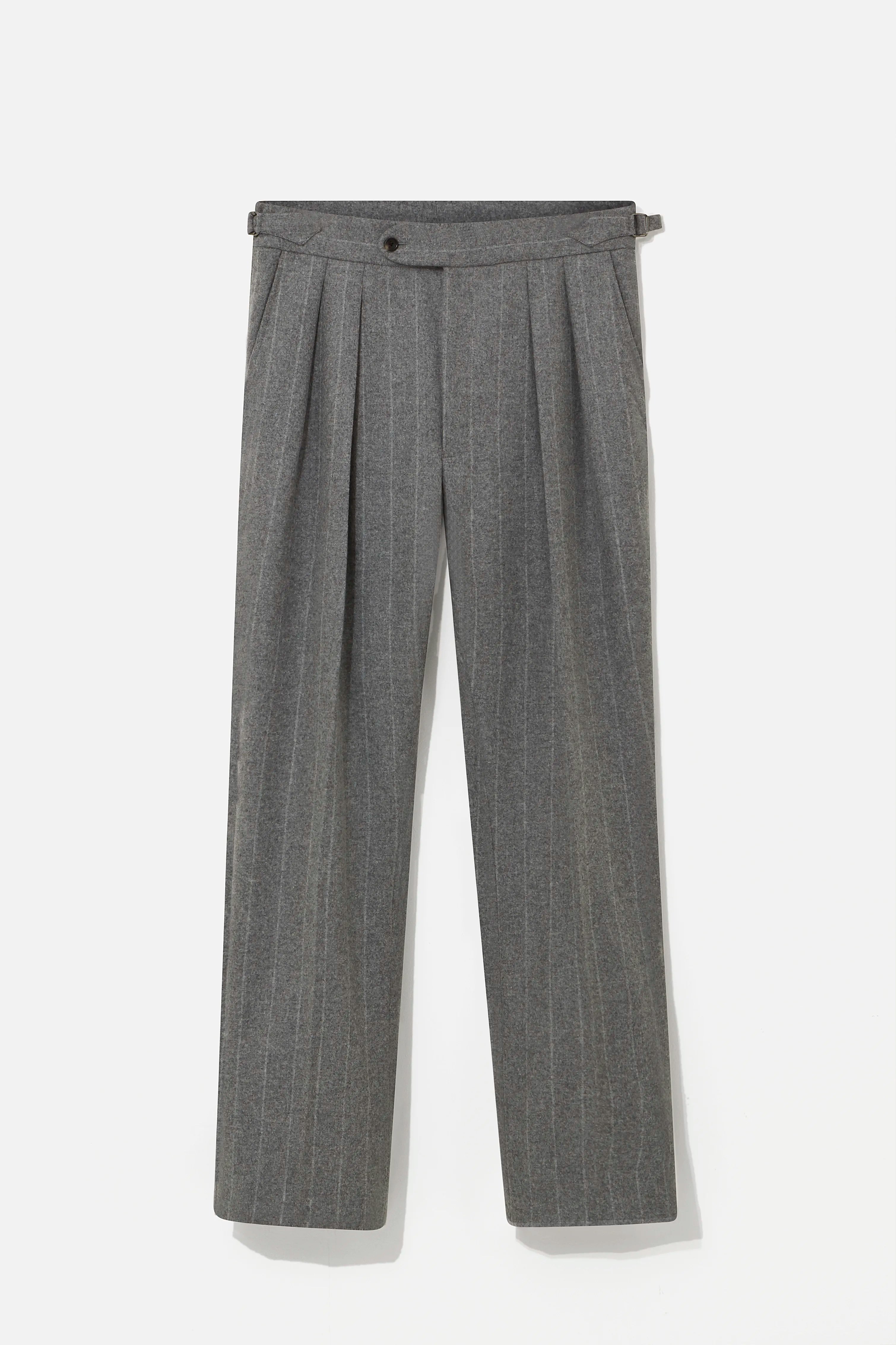 Hepworth Trousers – Grey Wool Chalk Stripe