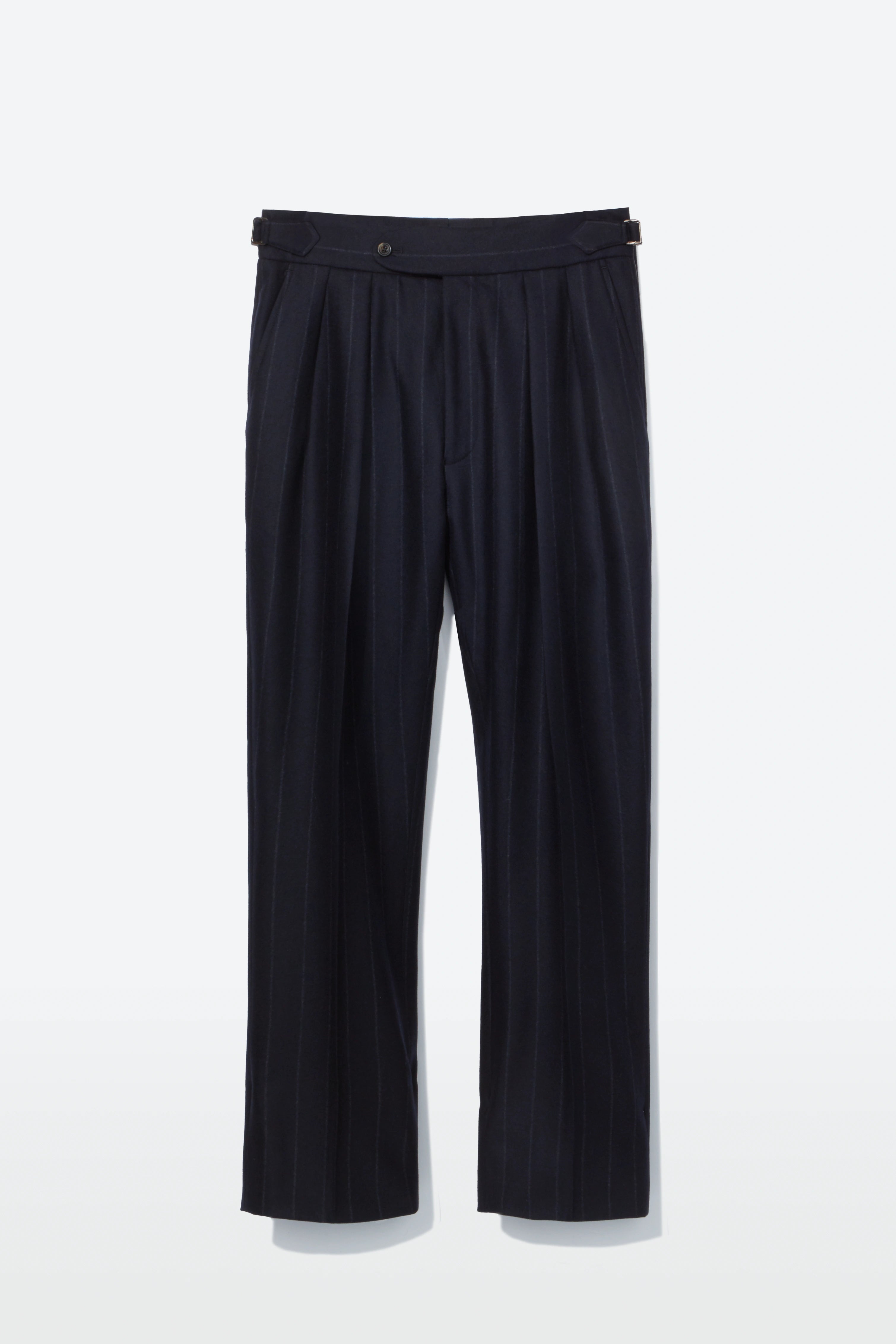 Hepworth Trousers – Navy Wool Chalk Stripe