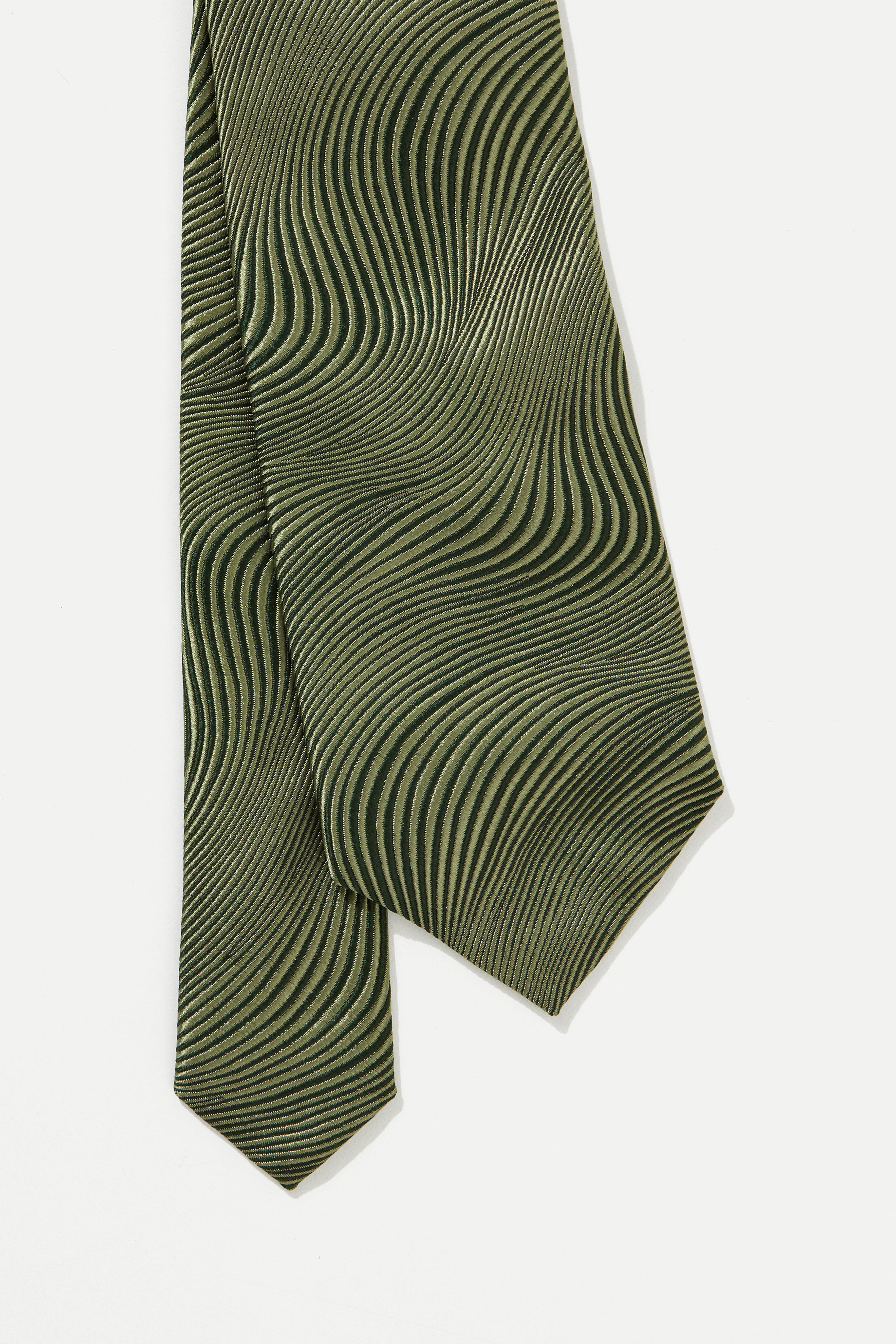 Green Wave Silk Tie